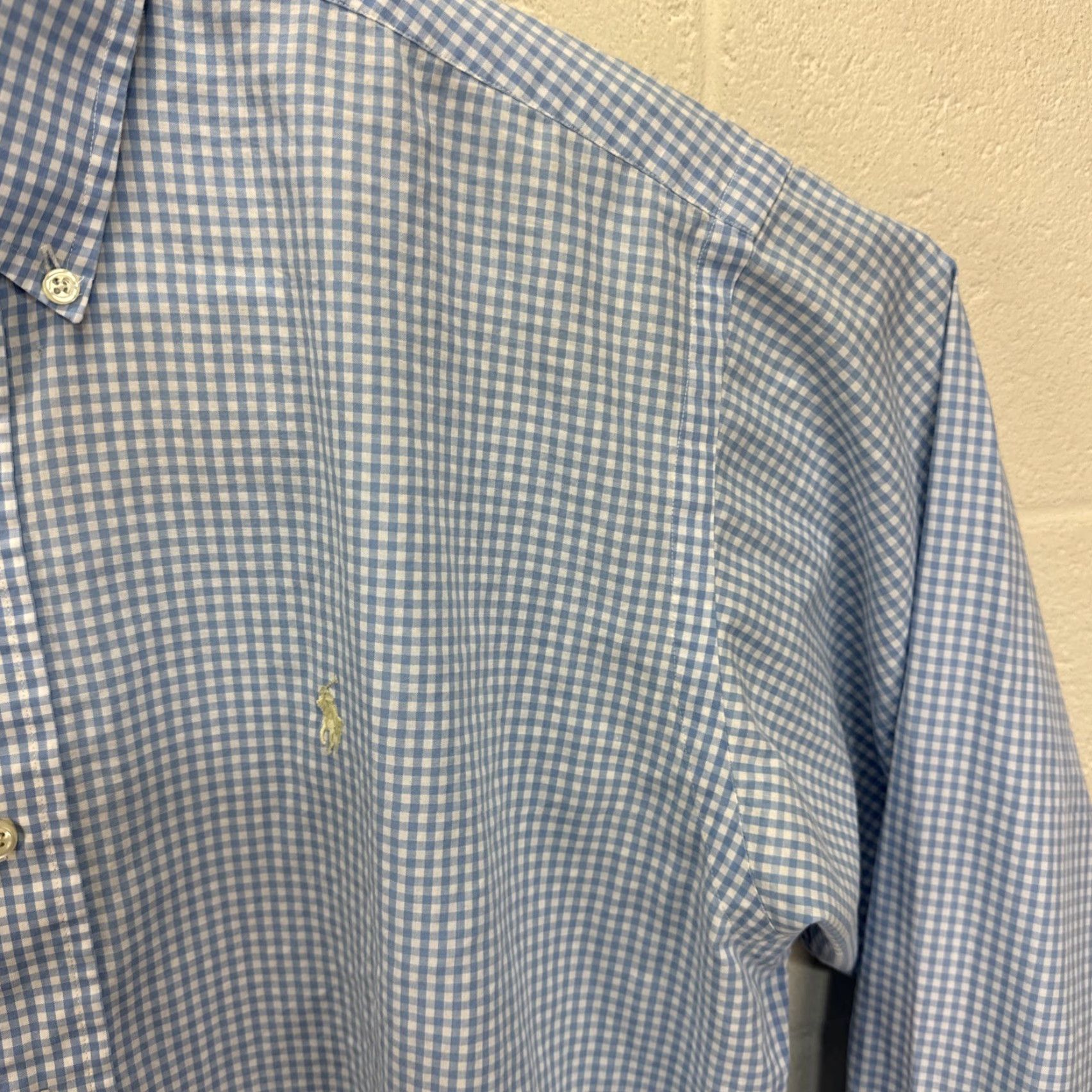 Polo Ralph Lauren Polo Ralph Lauren Shirt Mens Medium Blue Gingham Check Oxford Pony Long Sleeve Size US M / EU 48-50 / 2 - 7 Thumbnail