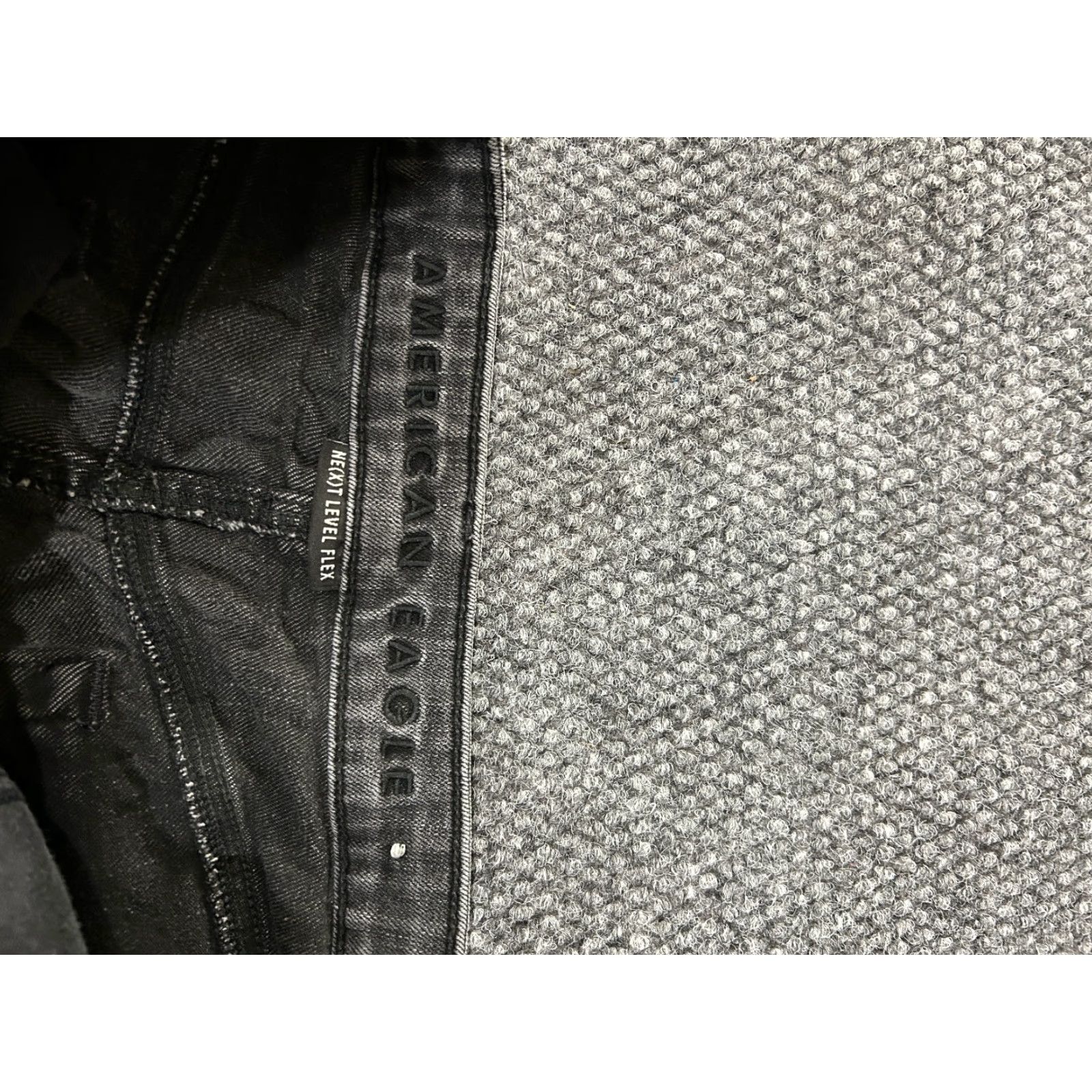American Eagle Outfitters american eagle jeans mens 33x32 slim black distressed denim retro hem hole blemish Size US 33 - 6 Thumbnail