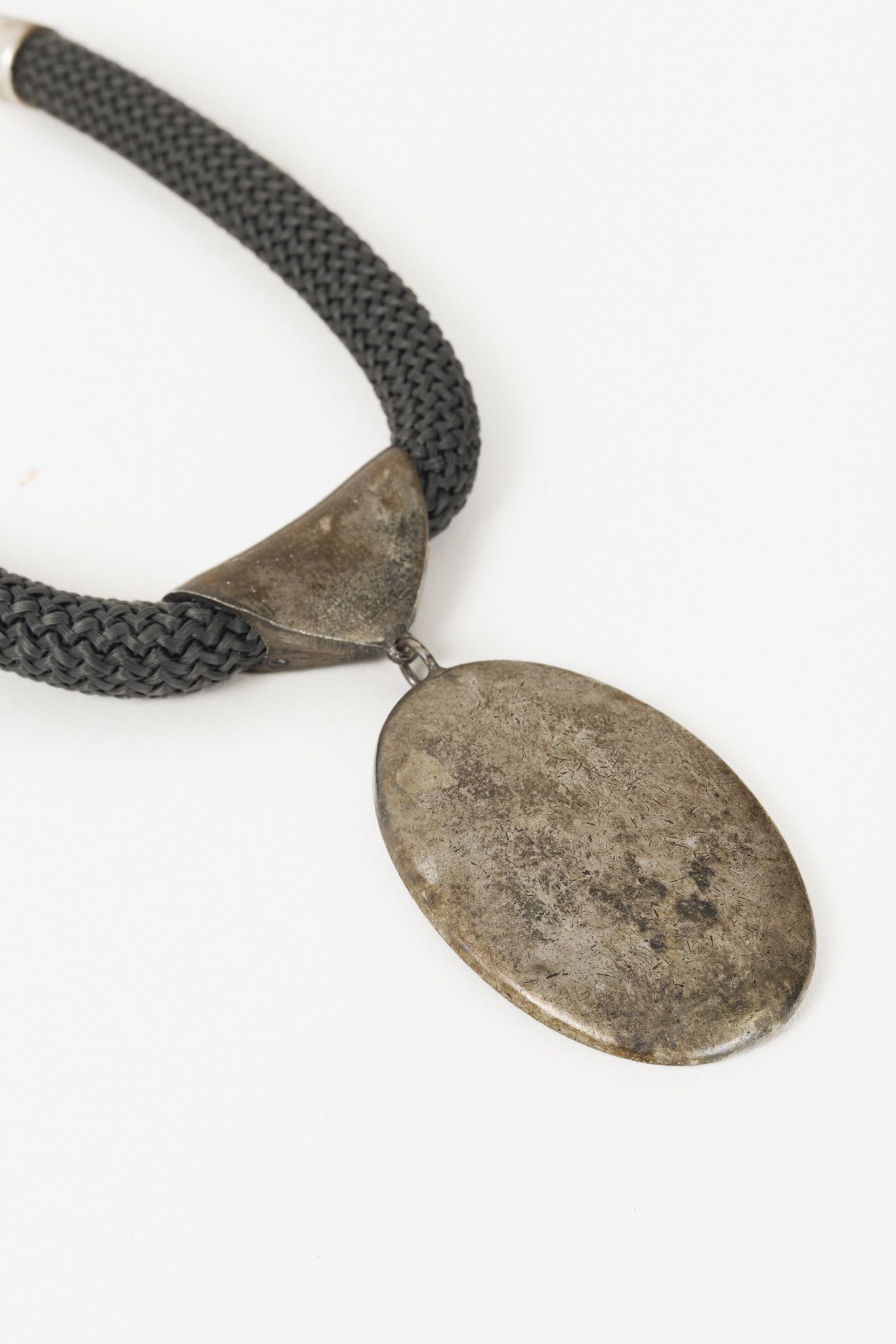 Sarah Pacini Sarah Pacini Grey Woven Mottled Silver Pendant Necklace Size ONE SIZE - 2 Thumbnail