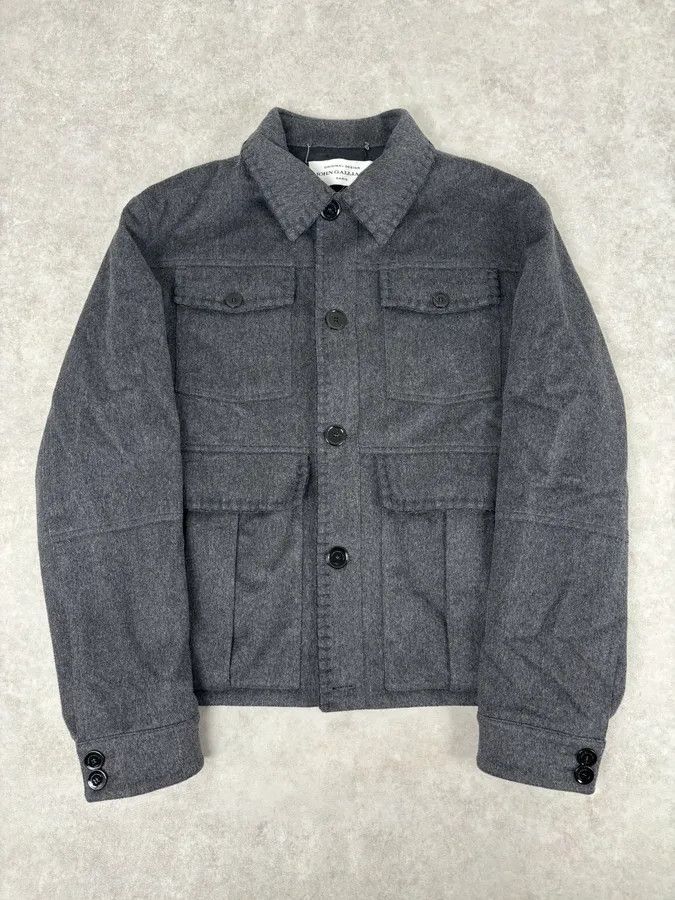 John Galliano 2010s John Galliano Grey Wool Classy Cargo Jacket Size US M / EU 48-50 / 2 - 1 Thumbnail