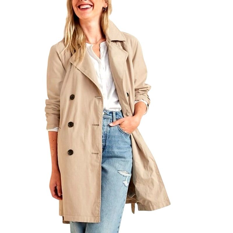 Old Navy Old Navy Tan Long Sleeve Button Water-Resistant Trench Coat Size S / US 4 / IT 40 - 1 Thumbnail