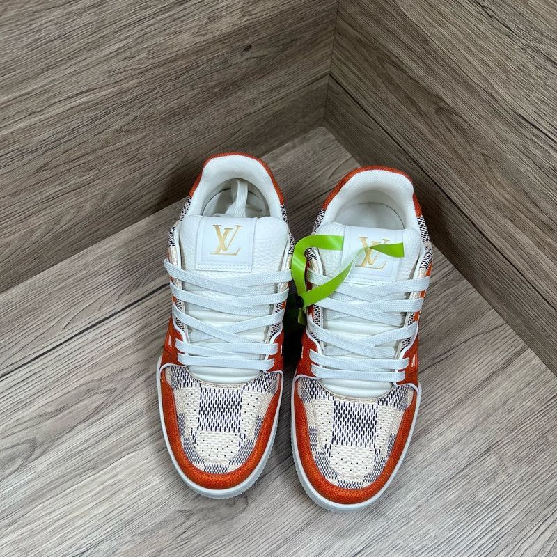 Louis Vuitton Louis Vuitton Orange Low-Top Trainer Sneakers -2508 Size US 7.5 / EU 40-41 - 3 Thumbnail