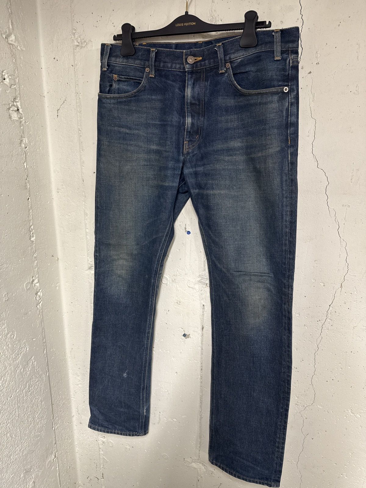 Celine Celine Dark Denim Jeans 31 Size US 31 - 2 Thumbnail