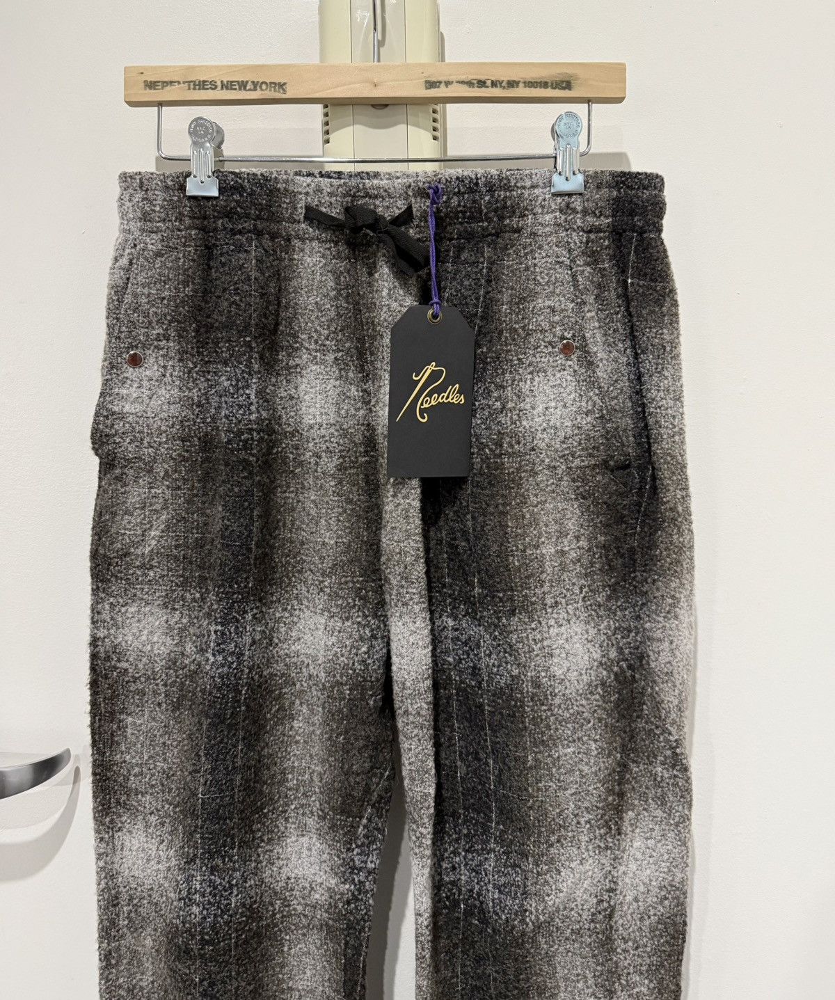 Needles Needles Embellished Checked Wool-Blend Flannel Trousers [M] Size US 30 / EU 46 - 3 Thumbnail