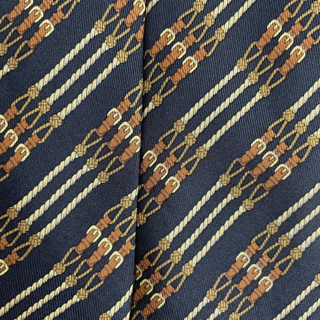 Hermes Hermes Paris Silk Tie 695 OA Belts Black Size ONE SIZE - 1 Thumbnail