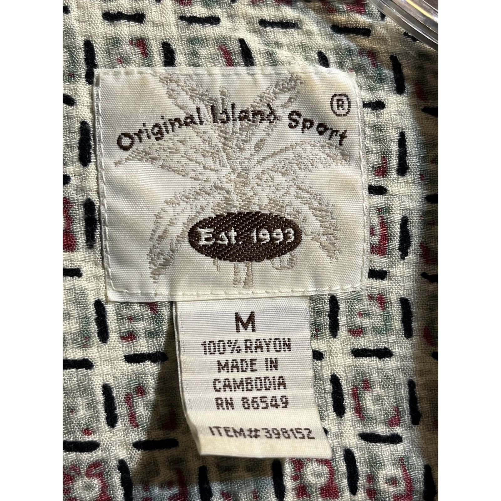 Other Original Island Sport VTG Hawaiian Shirt Mens M Beige Tribal Size US M / EU 48-50 / 2 - 3 Thumbnail