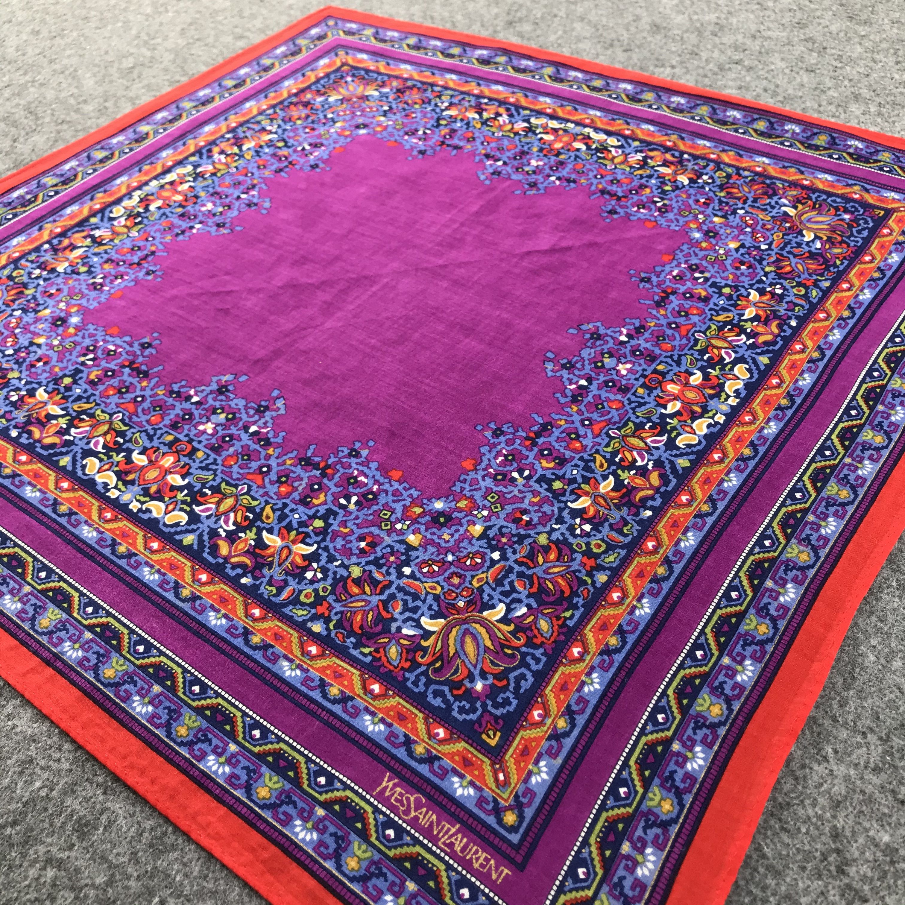 Yves Saint Laurent Yves Saint Laurent Handkerchief Neckerchief Bandana H330 Size ONE SIZE - 5 Thumbnail