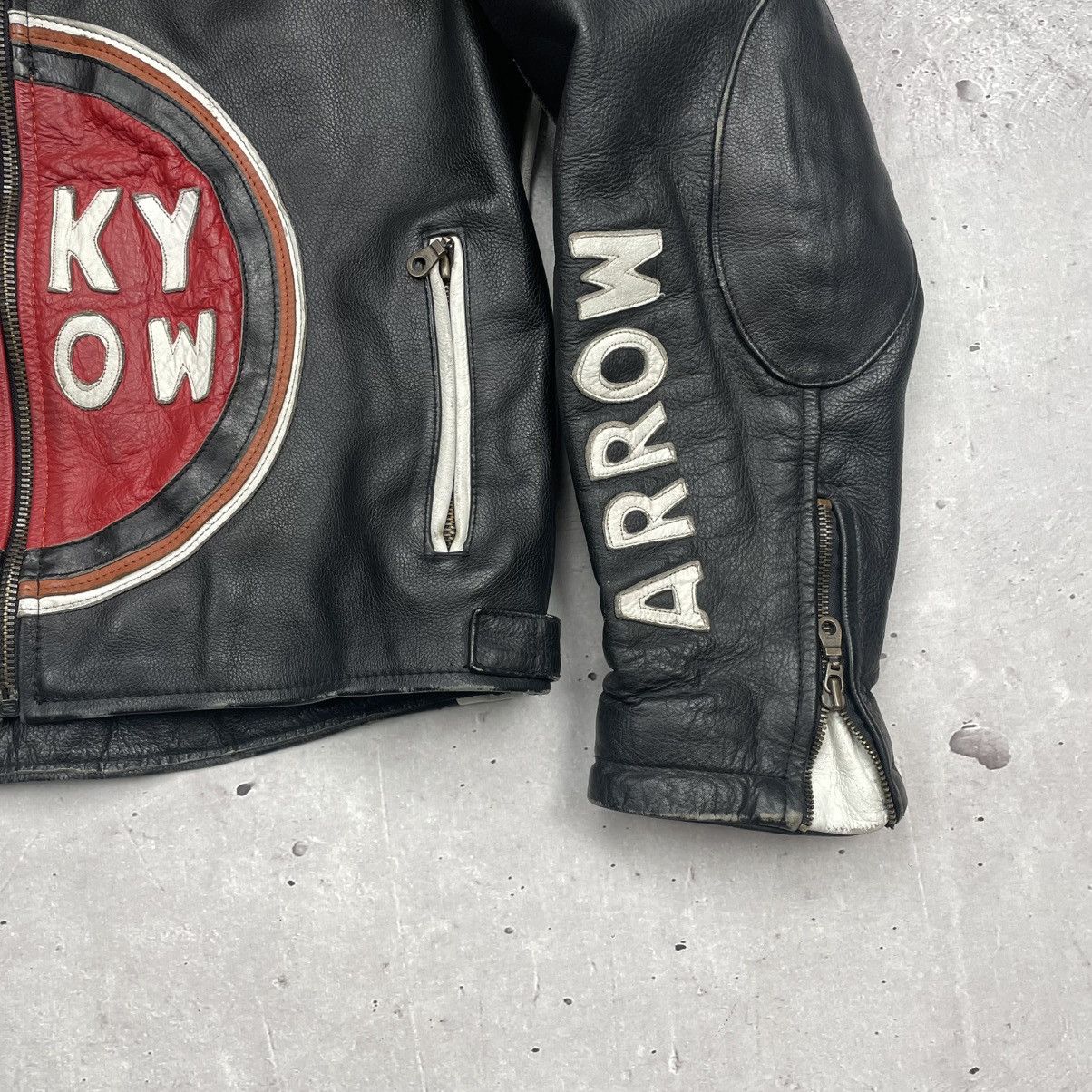 Vintage Vintage Racing Leather Jacket Luxury Arrow y2k Size US L / EU 52-54 / 3 - 12 Thumbnail