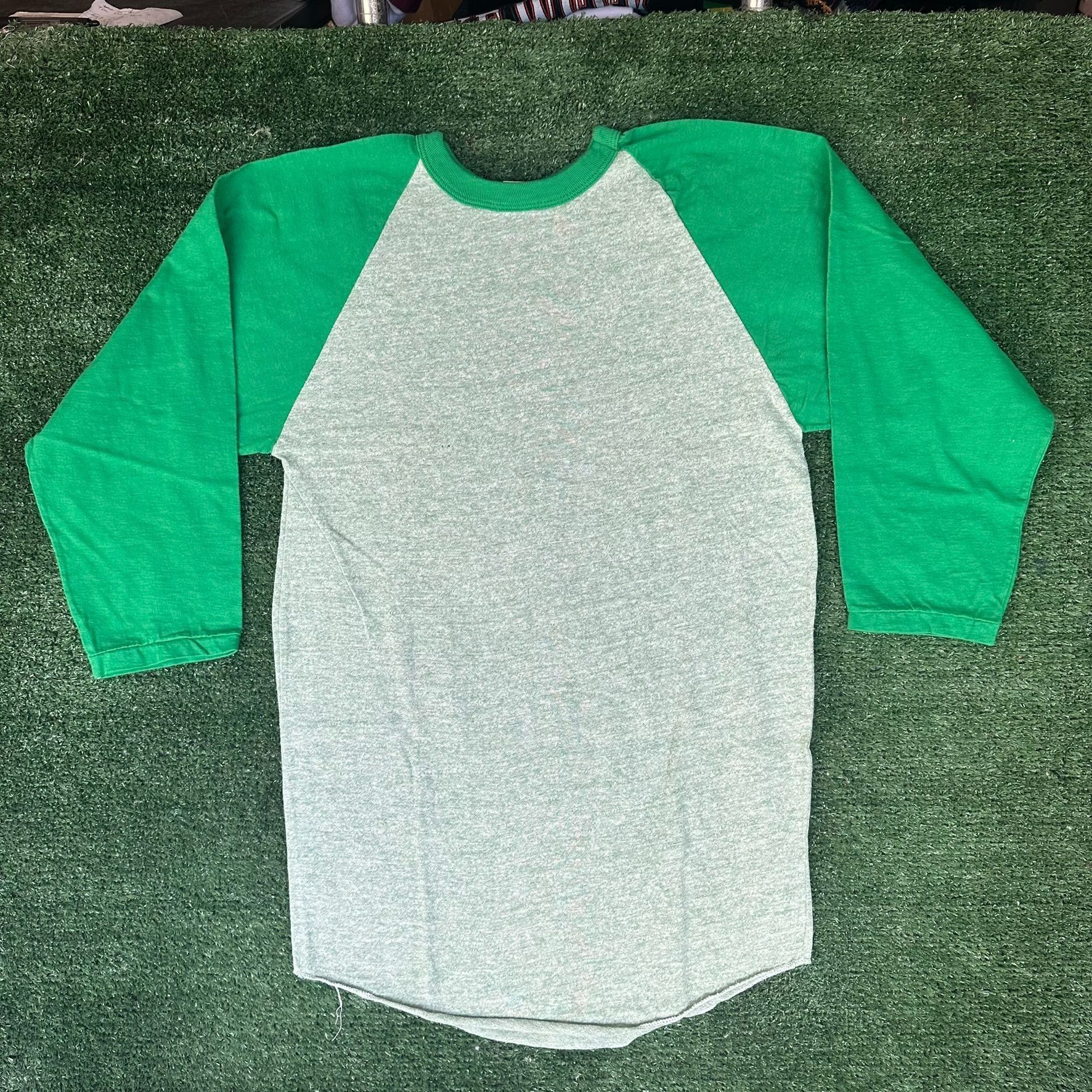 Russell Athletic Vintage 70s Russell Heather Green Raglan T-Shirt Blank Plain Size US M / EU 48-50 / 2 - 5 Thumbnail