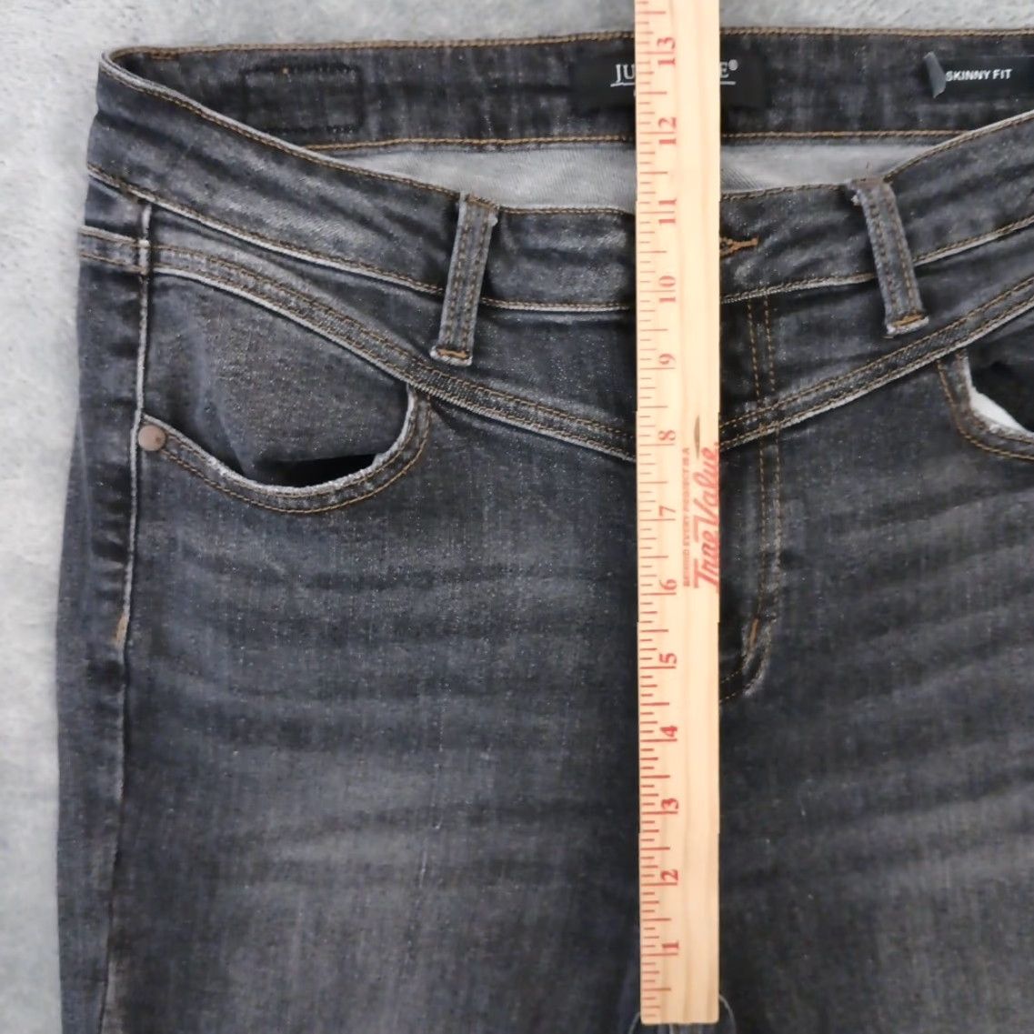 Vintage Judy Blue Jeans Ankle Womens Size 11 Black Skinny High Rise Stretch 30x27 Regular Denim Size 32" / US 10 / IT 46 - 4 Thumbnail