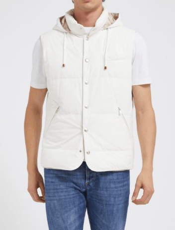 Brunello Cucinelli Wr Padded Vest in Open White Size US XL / EU 56 / 4 - 1 Preview