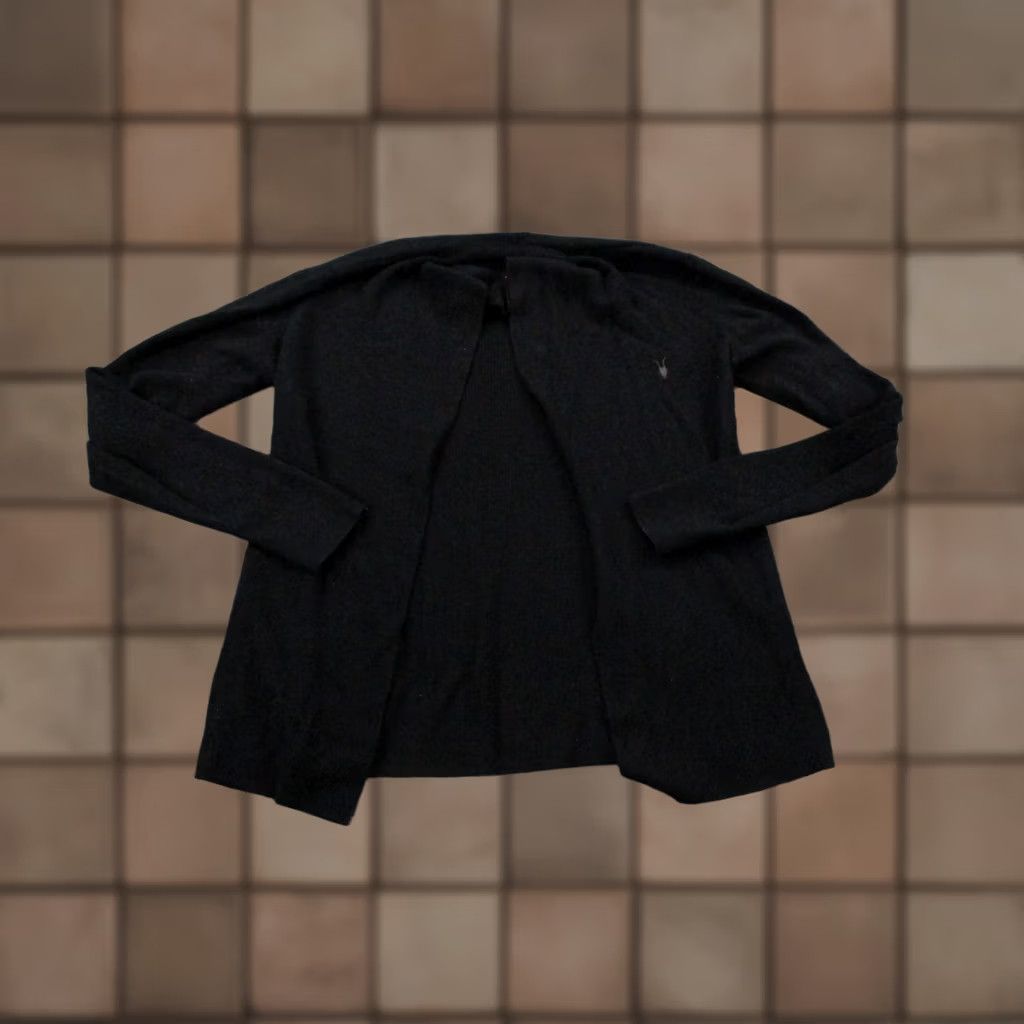 Allsaints All Saints Cardigan Sweater Womens S Black Merino Wool Wrap Open Casual Ribbed Size S / US 4 / IT 40 - 1 Thumbnail