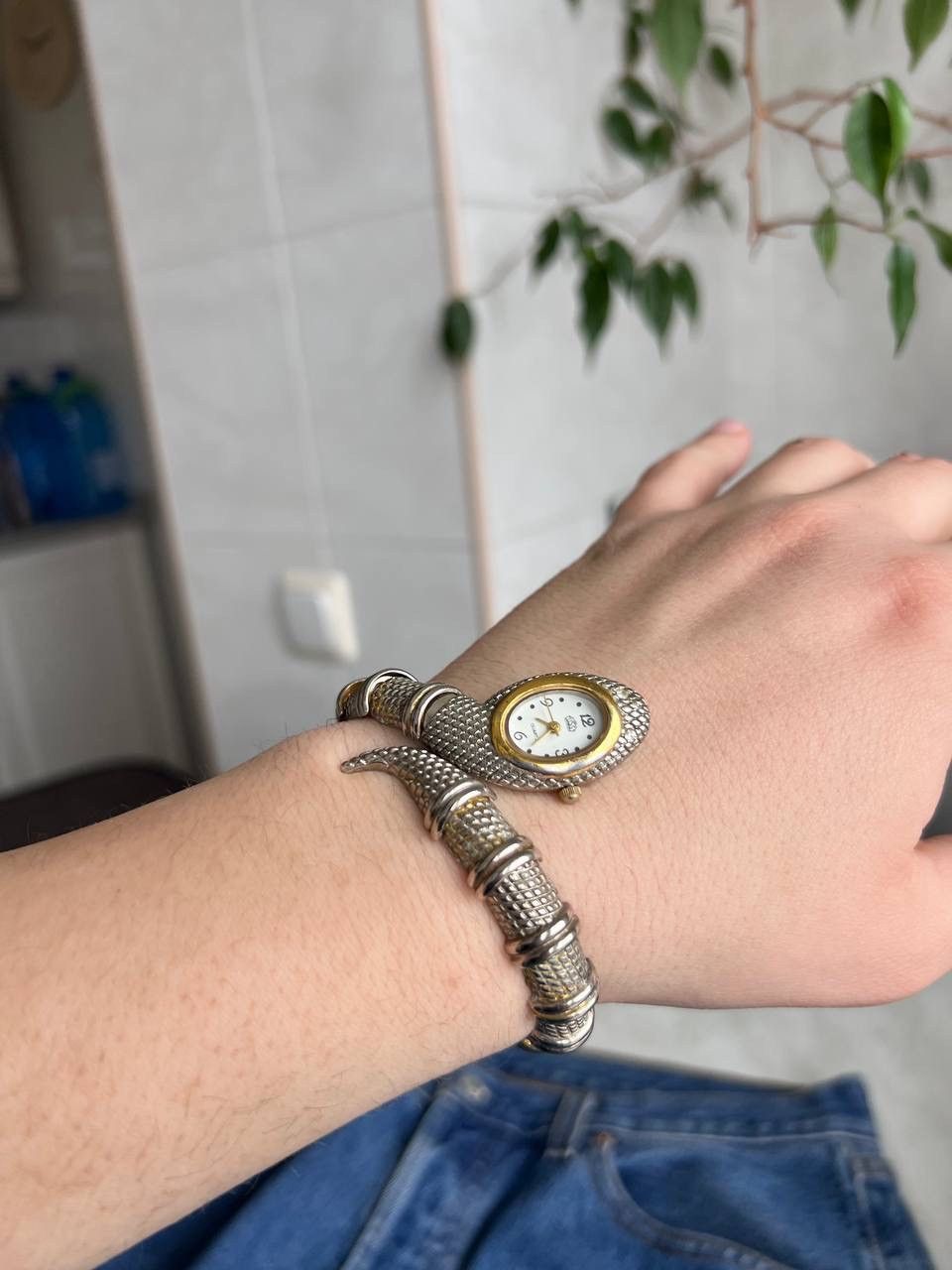 Japanese Brand Snake 🐍 regular bracelet unisex Vintage Design rare WATCH Size ONE SIZE - 4 Thumbnail