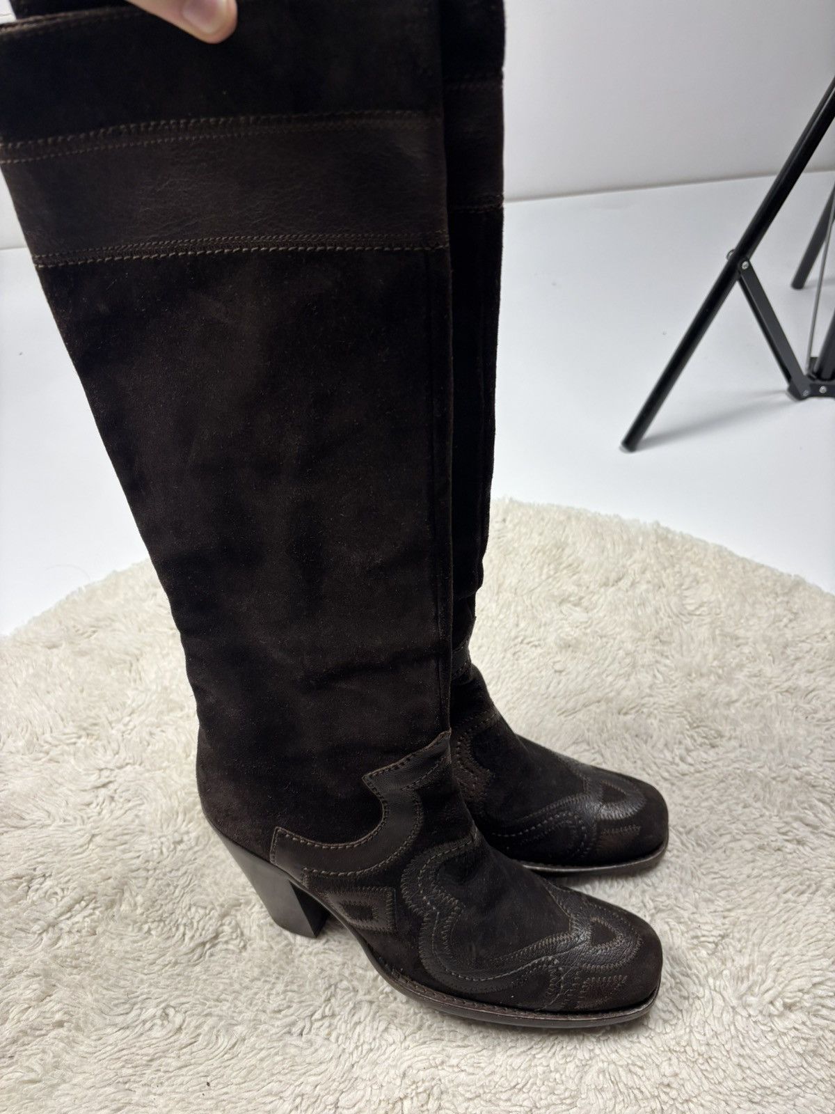 Miu Miu Miu Miu Vintage Cowboy Camperos Suede Brown Boots Rare Size US 7 / IT 37 - 4 Thumbnail