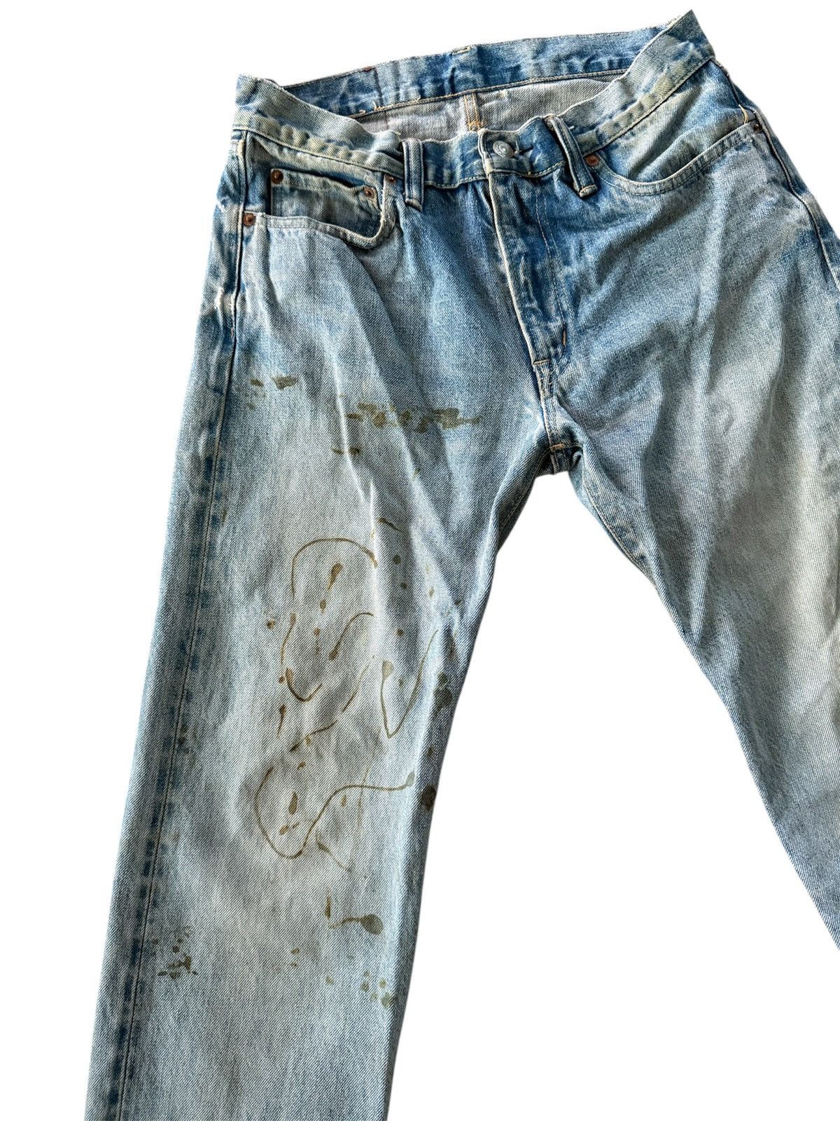 Blue Blue Japan DISTRESS FADED JAPAN BRAND VINTAGE BLUE-BLUE JAPAN SELVEDGE Size US 31 - 4 Thumbnail