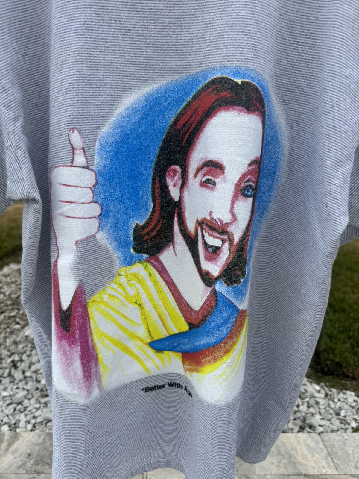 Better With Age Better With Age Jesus Story Tee Striped Grey/Black Size US XL / EU 56 / 4 - 6 Thumbnail