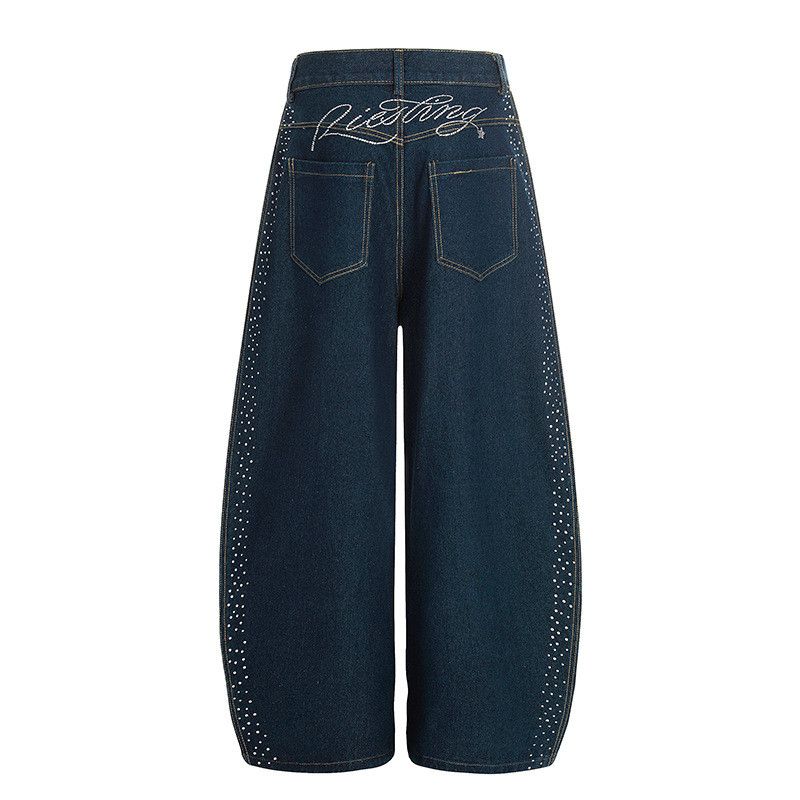 Jean American-style men's retro loose-fitting rhinestone jeans Size US 32 / EU 48 - 2 Thumbnail