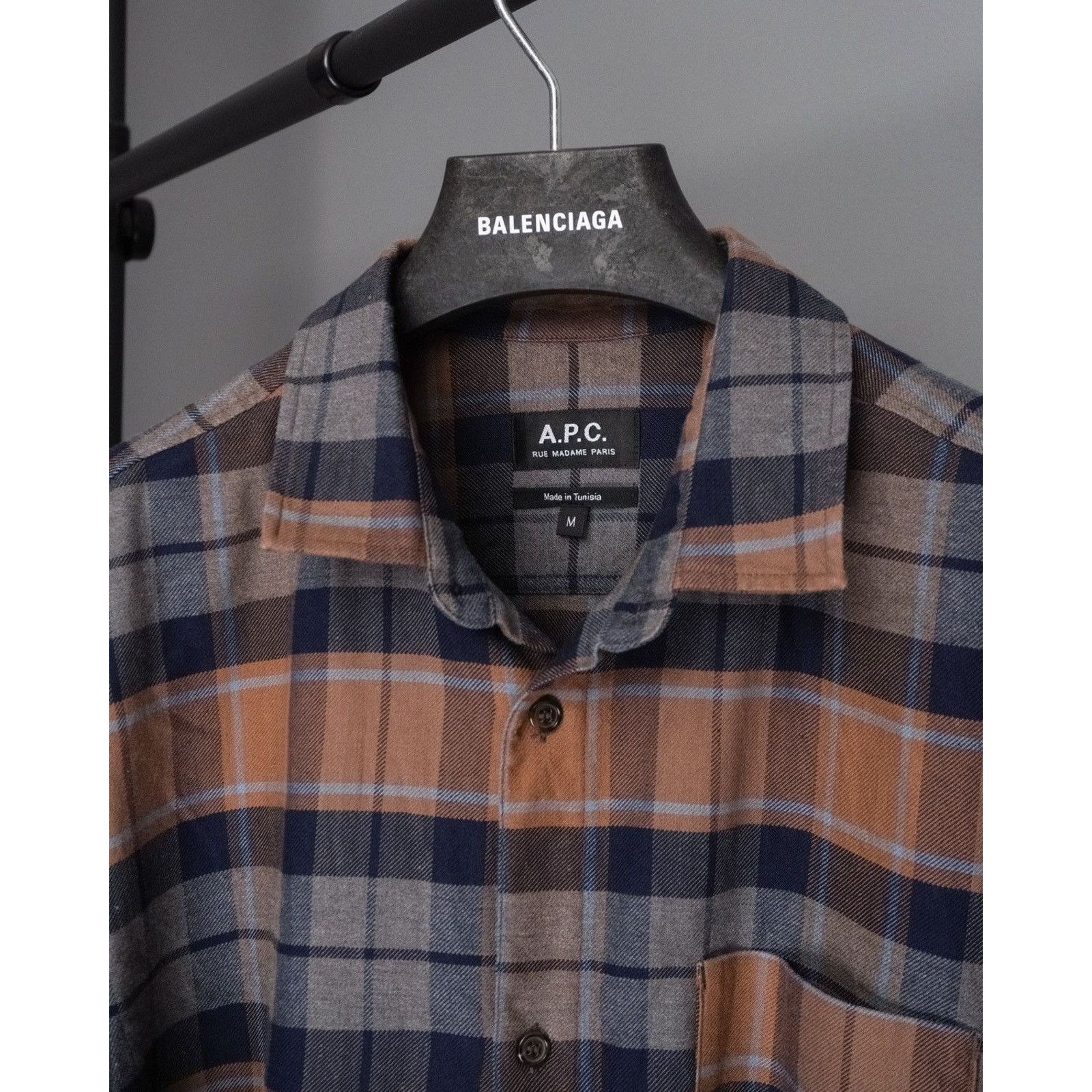 A.P.C. Vintage apc check plaid flannel linen long sleeve shirt Size US M / EU 48-50 / 2 - 7 Thumbnail