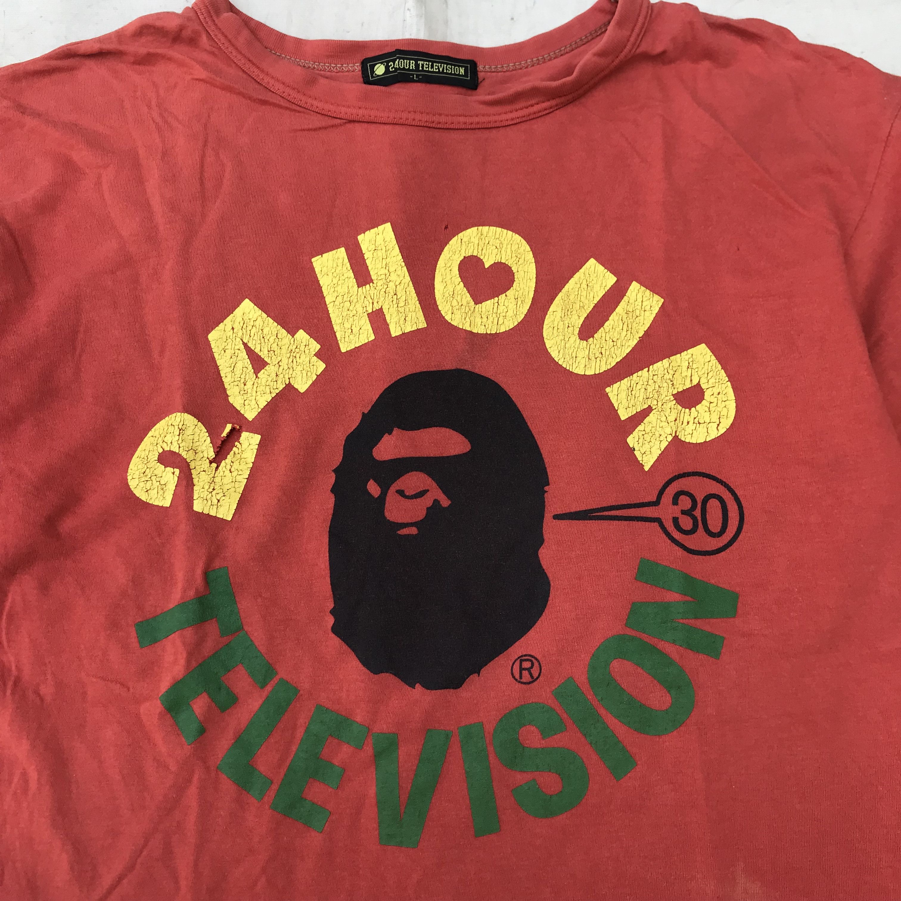 Bape A Bathing Ape 24 Hour Television Bape T Shirt Tee Orange Size US L / EU 52-54 / 3 - 2 Thumbnail