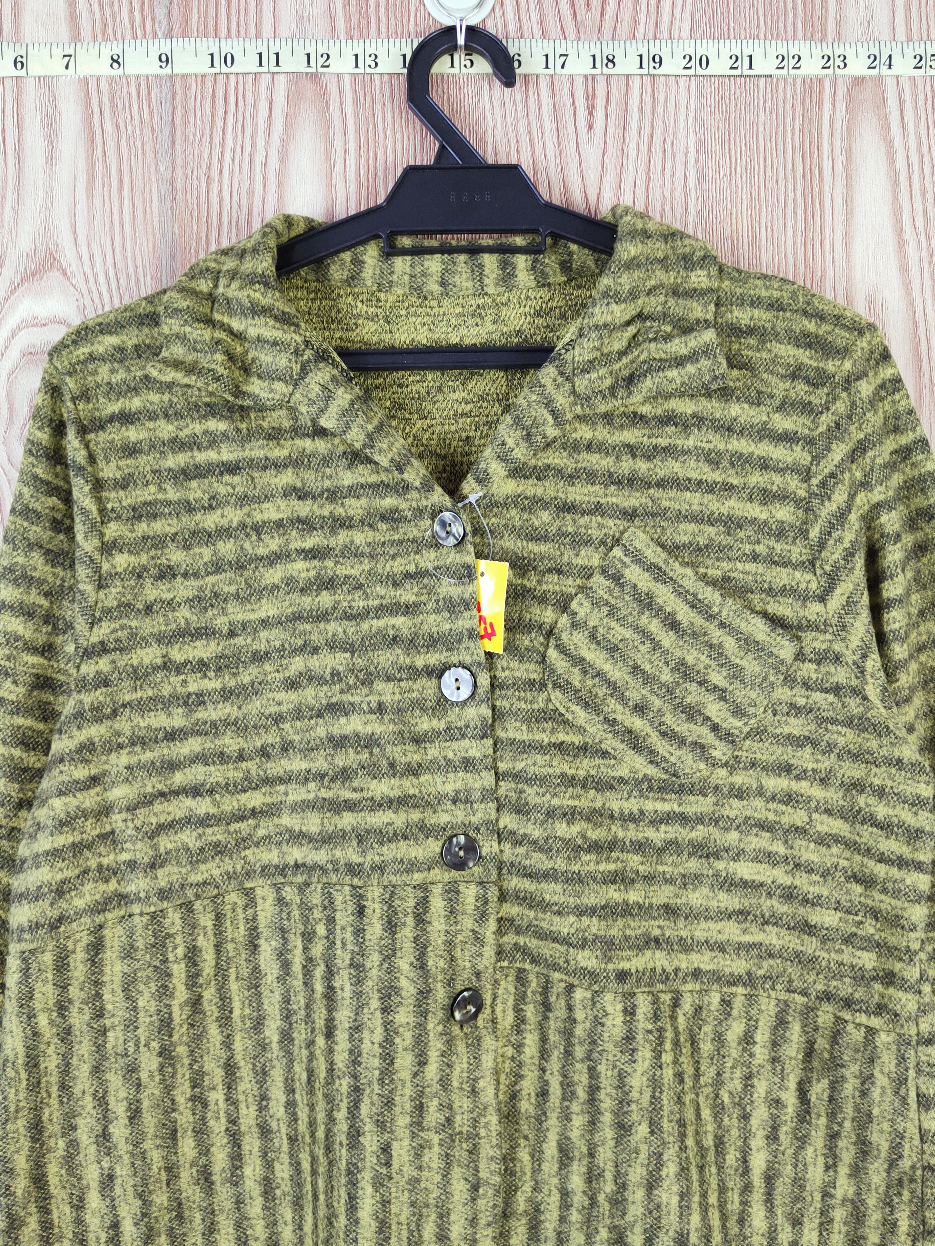 Homespun Knitwear × Japanese Brand × Vintage Viante Green Knitwear Button Up Shirts #W557 Size M / US 6-8 / IT 42-44 - 2 Thumbnail
