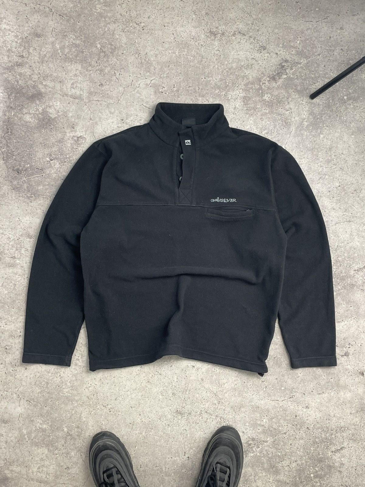 Quiksilver × Vintage QUIKSILVER VINTAGE BLACK LOGO 1/3 ZIP FLEECE Size US L / EU 52-54 / 3 - 1 Thumbnail
