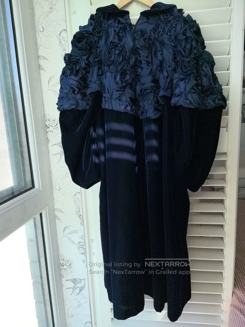 Comme des Garcons Comme Des Garcons Navy Velvet Long Dress Size XS / US 0-2 / IT 36-38 - 6 Thumbnail