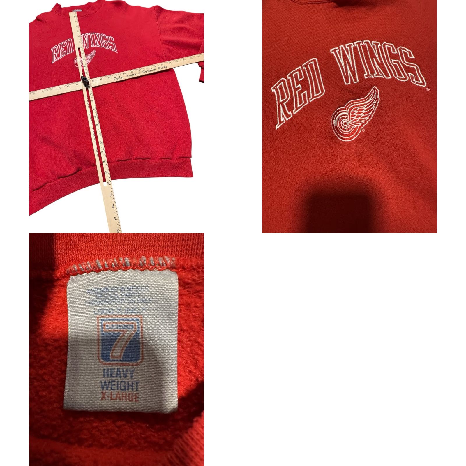 Logo 7 VINTAGE Detroit Red Wings Logo 7 Sweatshirt Men’s Size XL Red NHL Hockey Shirt Pullover Crew Neck Long Sleeve Fleece Graphic Print Size US XL / EU 56 / 4 - 9 Thumbnail