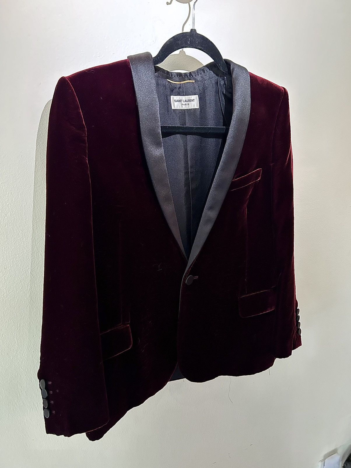Hedi Slimane × Saint Laurent Paris × Yves Saint Laurent Saint Laurent Paris Velour/ Velvet Jacket Blazer F44 Italy 🇮🇹 Size US S / EU 44-46 / 1 - 1 Thumbnail