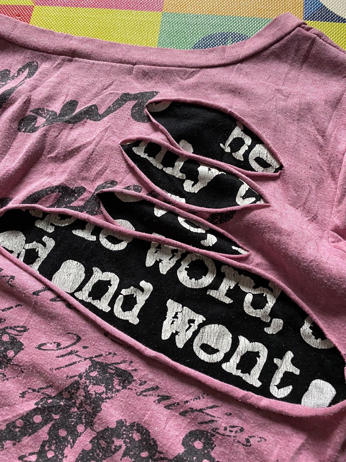 If Six Was Nine × Japanese Brand × Le Grande Bleu (L.G.B.) 2000s Lazy Daisy double layers poem cut out tshirt Size US M / EU 48-50 / 2 - 5 Thumbnail