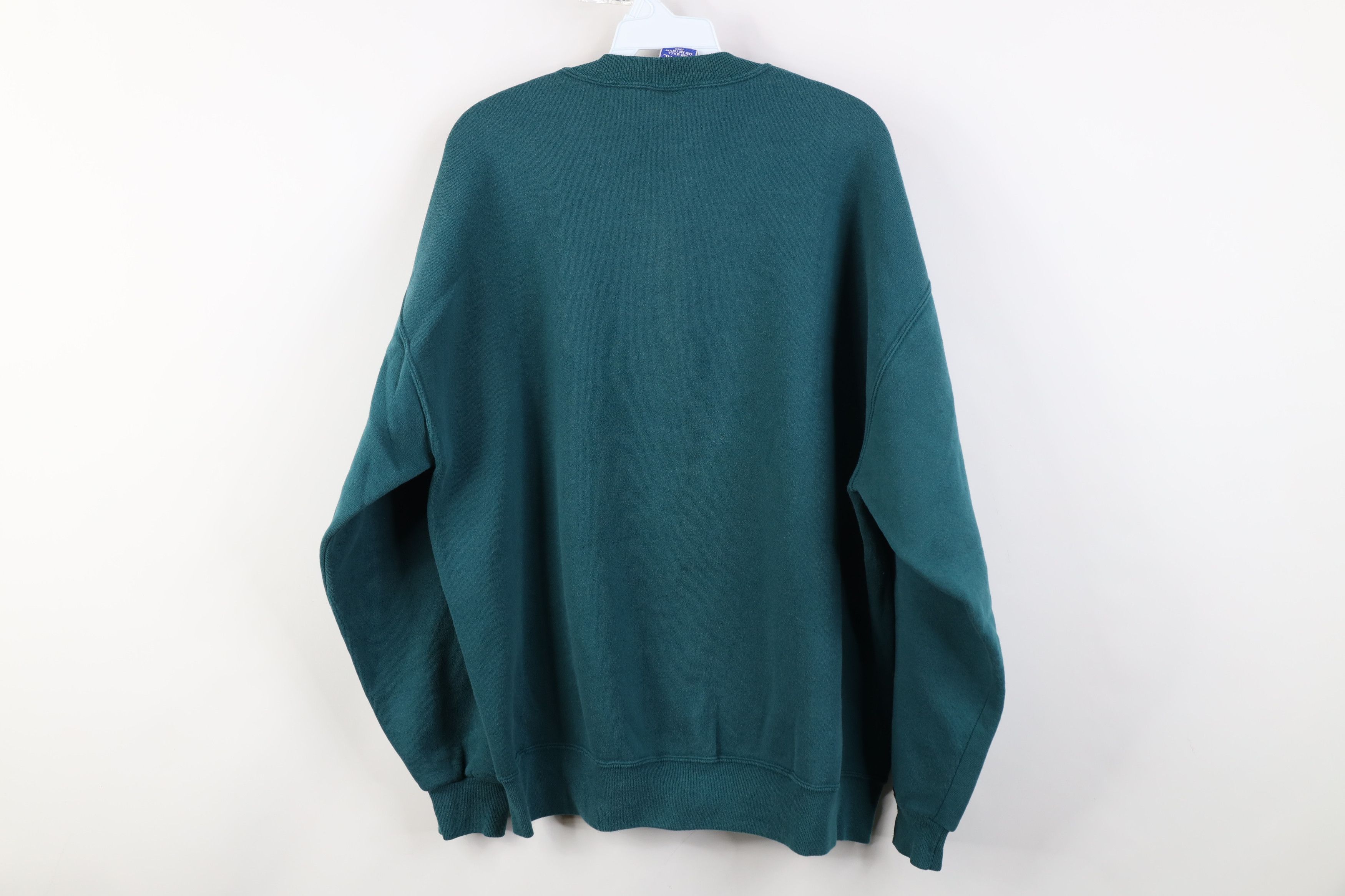 Vintage Vintage 90s Bike Blank Heavy Crewneck Sweatshirt Teal USA Size US XL / EU 56 / 4 - 10 Thumbnail