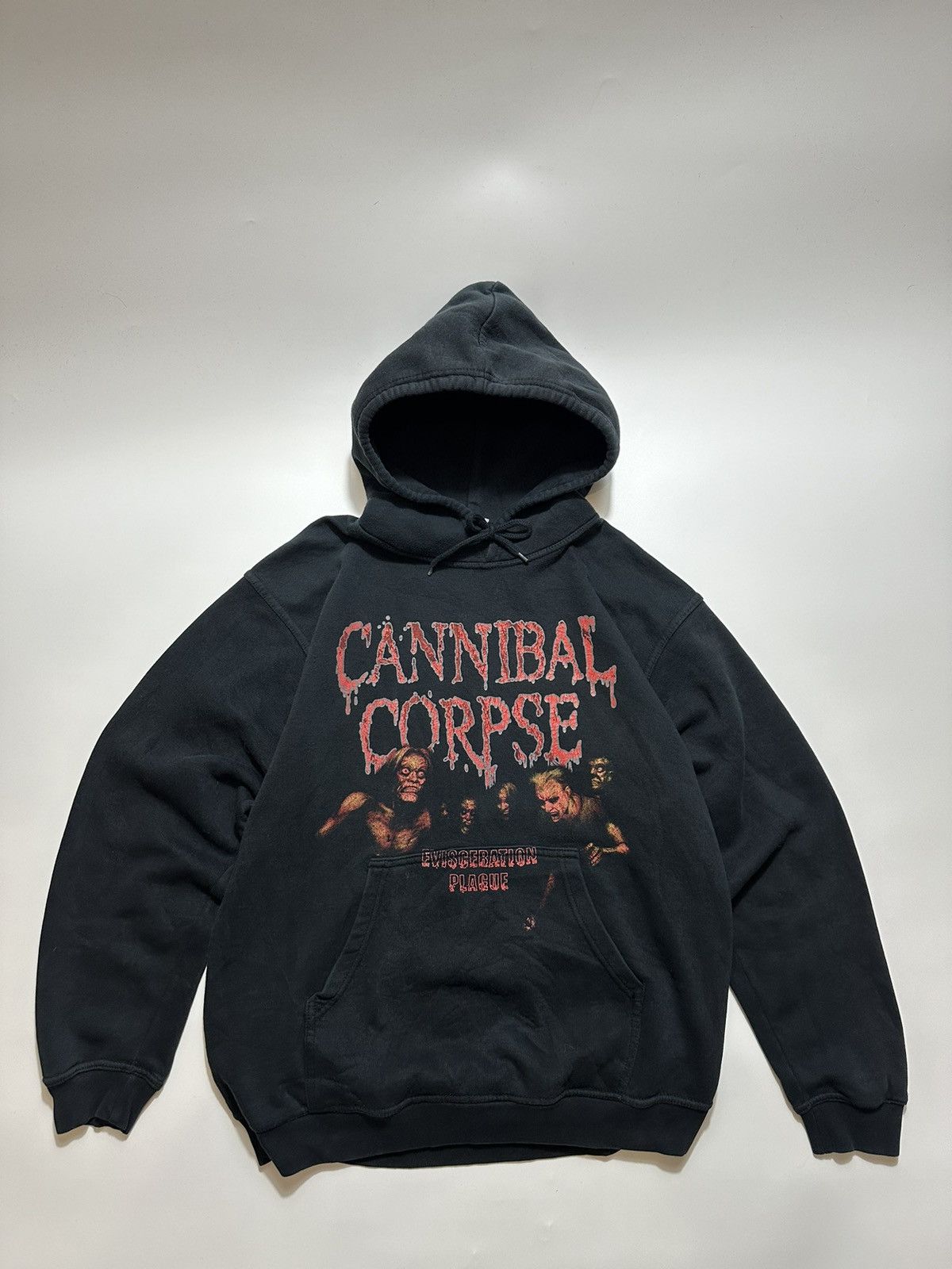 image of Rock Band x Vintage Cannibal Corpse Evisgeration Plague Vintage 2009 Hoodie in Black (Size Large)