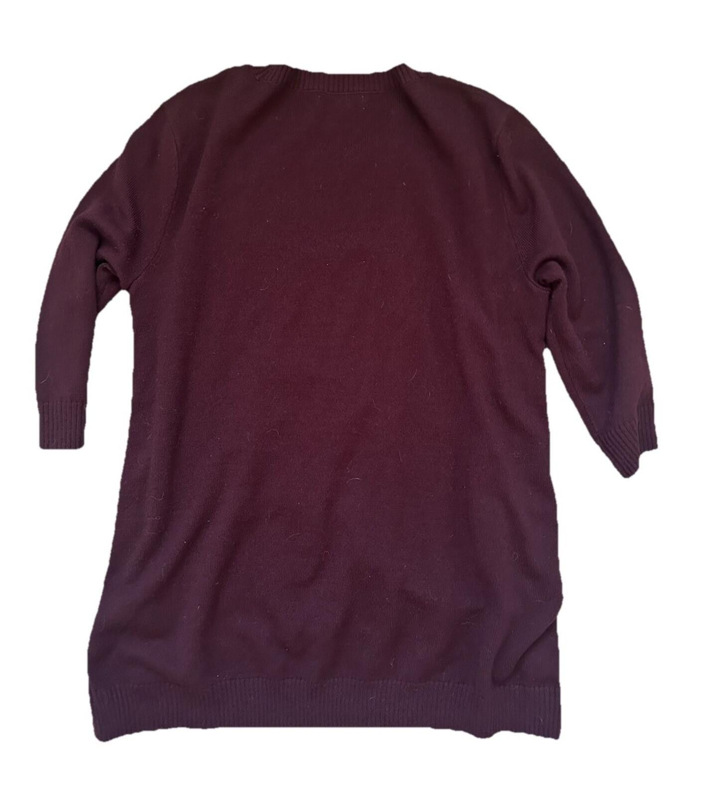 Other New York & Company Sweater Maroon Side Buttons Medium Size M / US 6-8 / IT 42-44 - 3 Thumbnail