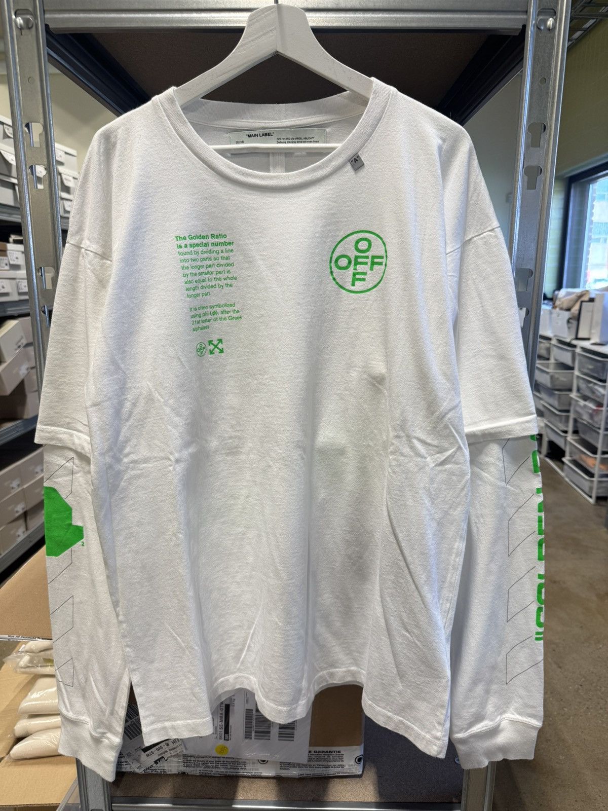 Off-White Off-White Golden Ratio Long Sleeve T-Shirt NEW 550$ Size US M / EU 48-50 / 2 - 2 Thumbnail