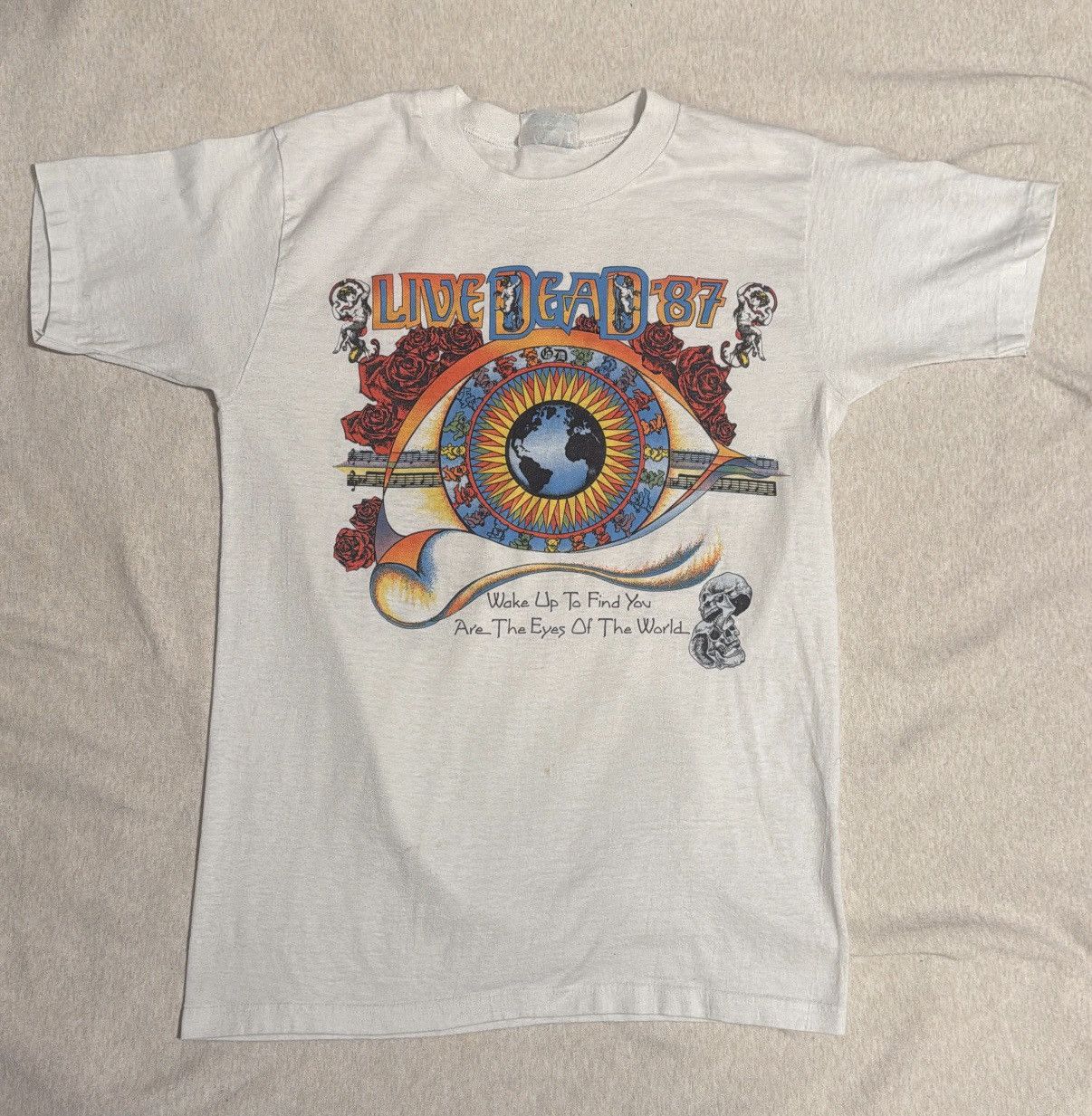 Grateful Dead Vintage 1987 Grateful Dead Live Dead 87' Eyes of the World T Size US M / EU 48-50 / 2 - 1 Thumbnail