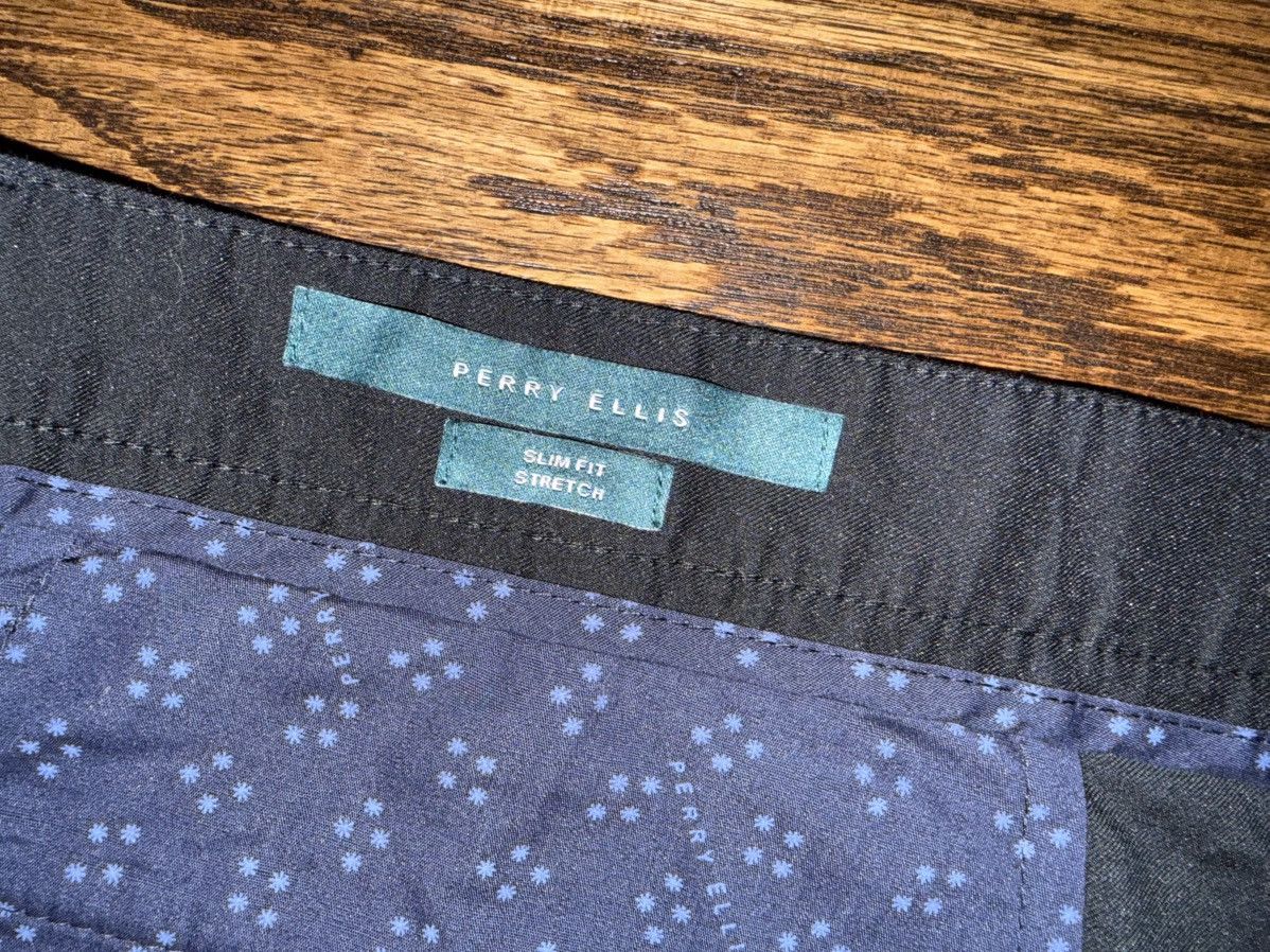 Perry Ellis Perry Ellis Textured Slim Casual Trouser Pants Black 36x32 Size US 36 / EU 52 - 3 Thumbnail