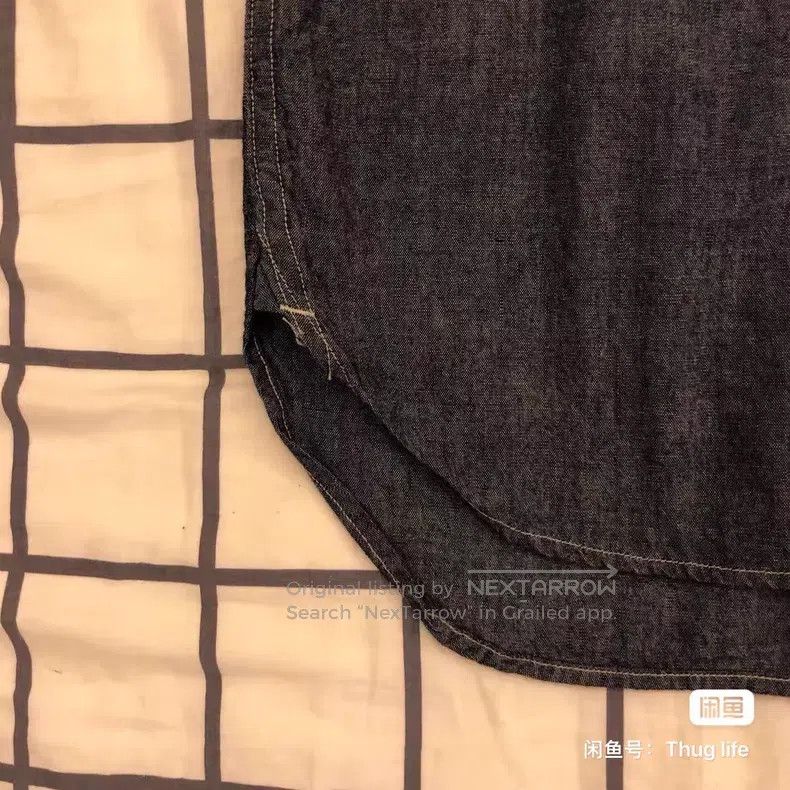 Nigel Cabourn Nigel Cabourn Old School Patchwork Denim Short Sleeve Shir Size US L / EU 52-54 / 3 - 4 Thumbnail
