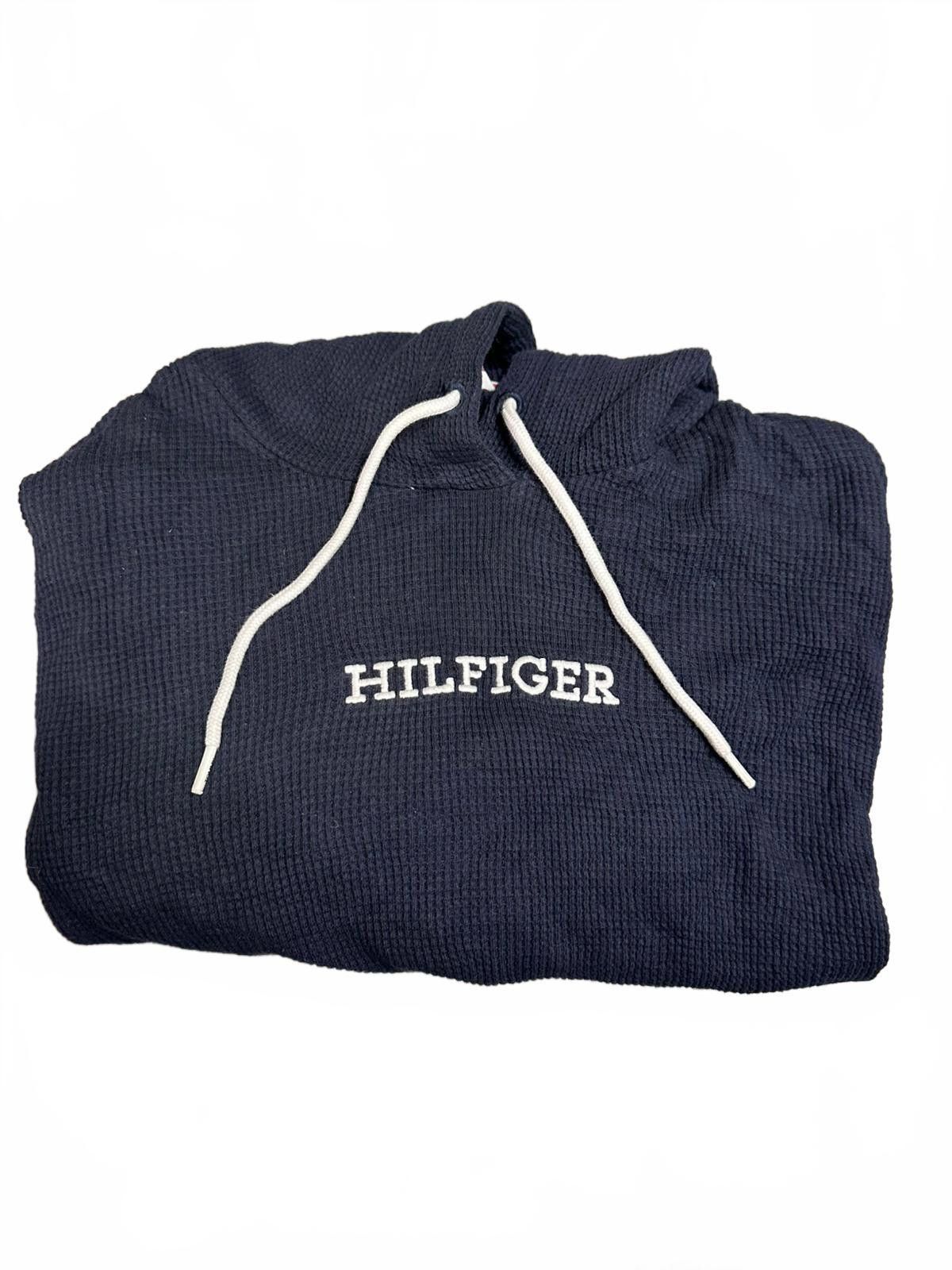 Tommy Hilfiger Tommy Hilfiger Navy Waffle Knit Hoodie Size L / US 10 / IT 46 - 4 Thumbnail