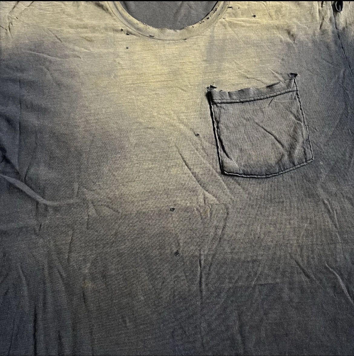 Fruit Of The Loom Vtg 90s Fruit of the Loom Sunfaded Faded Pocket Shirt Navy Size US XL / EU 56 / 4 - 3 Thumbnail