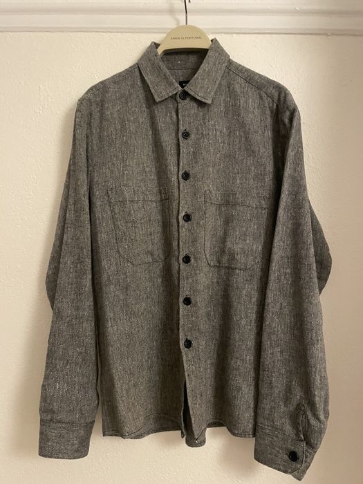 Evan Kinori Two Pocket Shirt in Grey Cotton Wool Hemp | Grailed