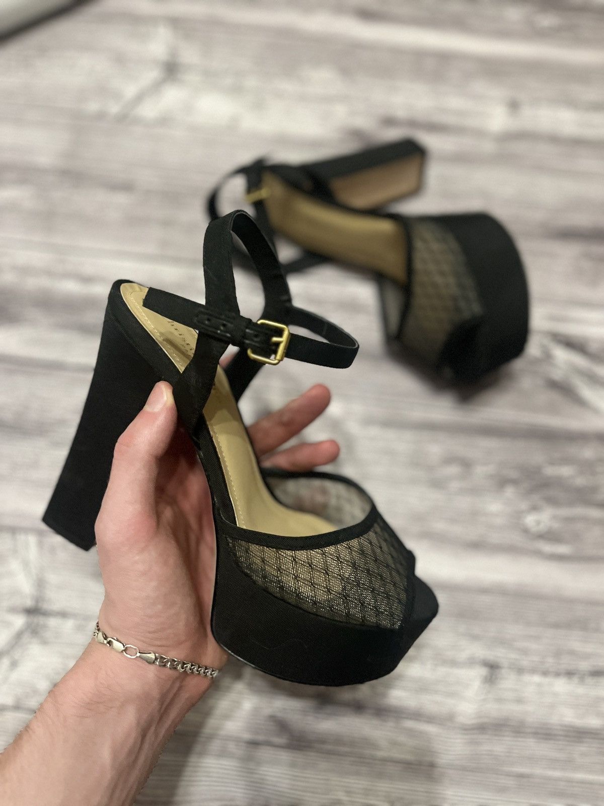 Dior Christian Dior Black Mesh Platform Heels – Size 37D Size US 7 / IT 37 - 1 Thumbnail