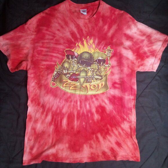 Vintage Vintage ZZ Top Reverse Tie Dye T-Shirt Size US XL / EU 56 / 4 - 2 Thumbnail