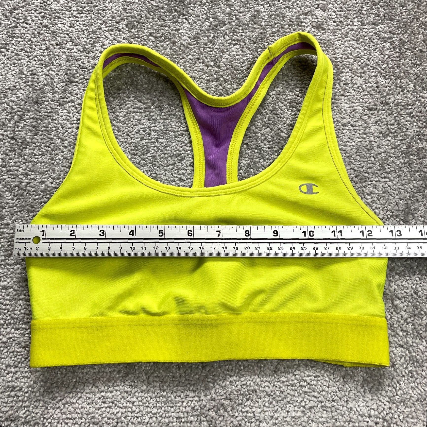 Champion Champion Sports Bralette Womens Medium Yellow Racerback Active Gym Running Yoga Ladies Medium Yellow Racerback Sports Bra Size ONE SIZE - 6 Thumbnail