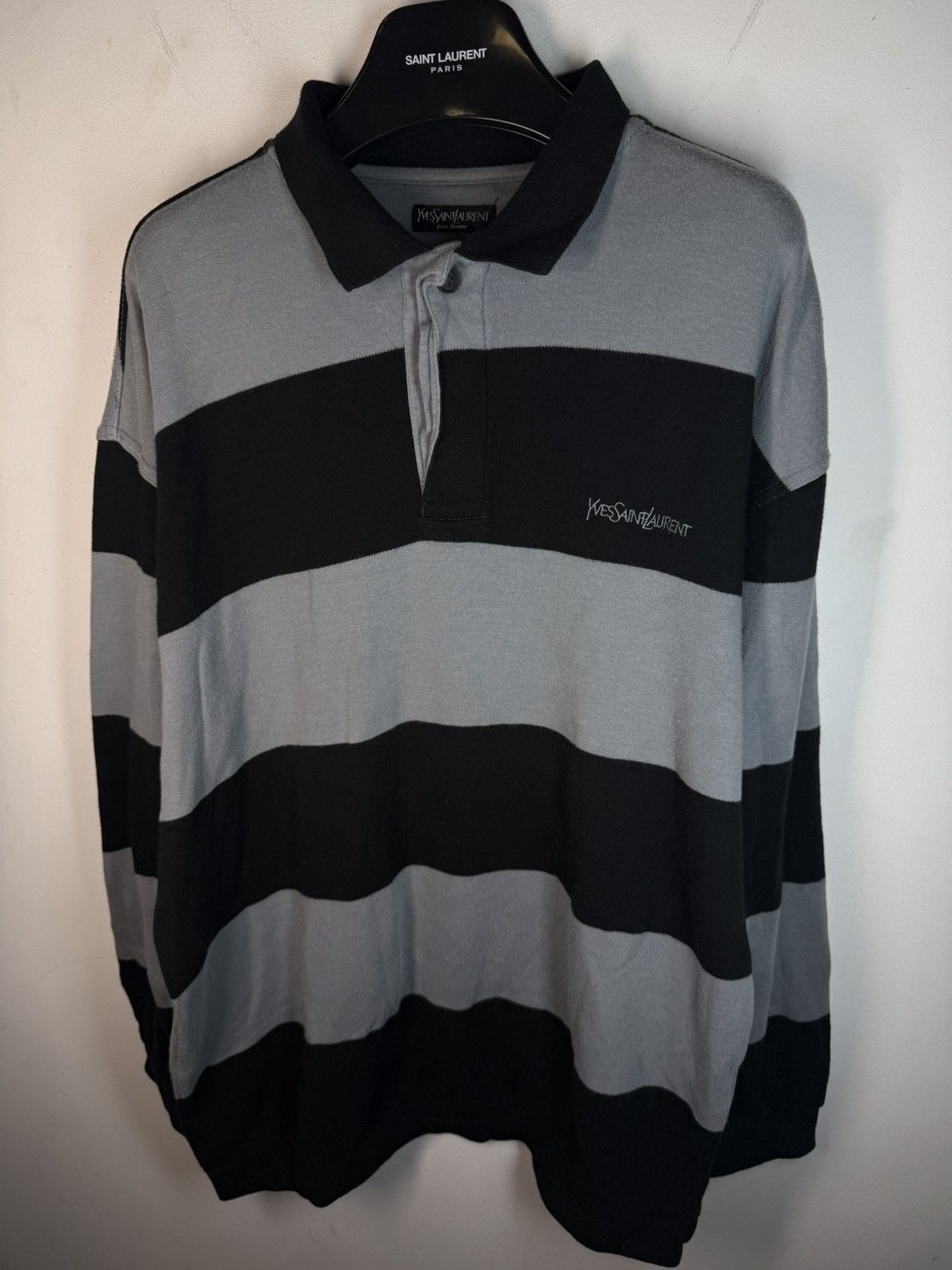 Yves Saint Laurent 90s YSL Sweatshirt 1/4 Button YSL Sweater Size US XL / EU 56 / 4 - 17 Thumbnail