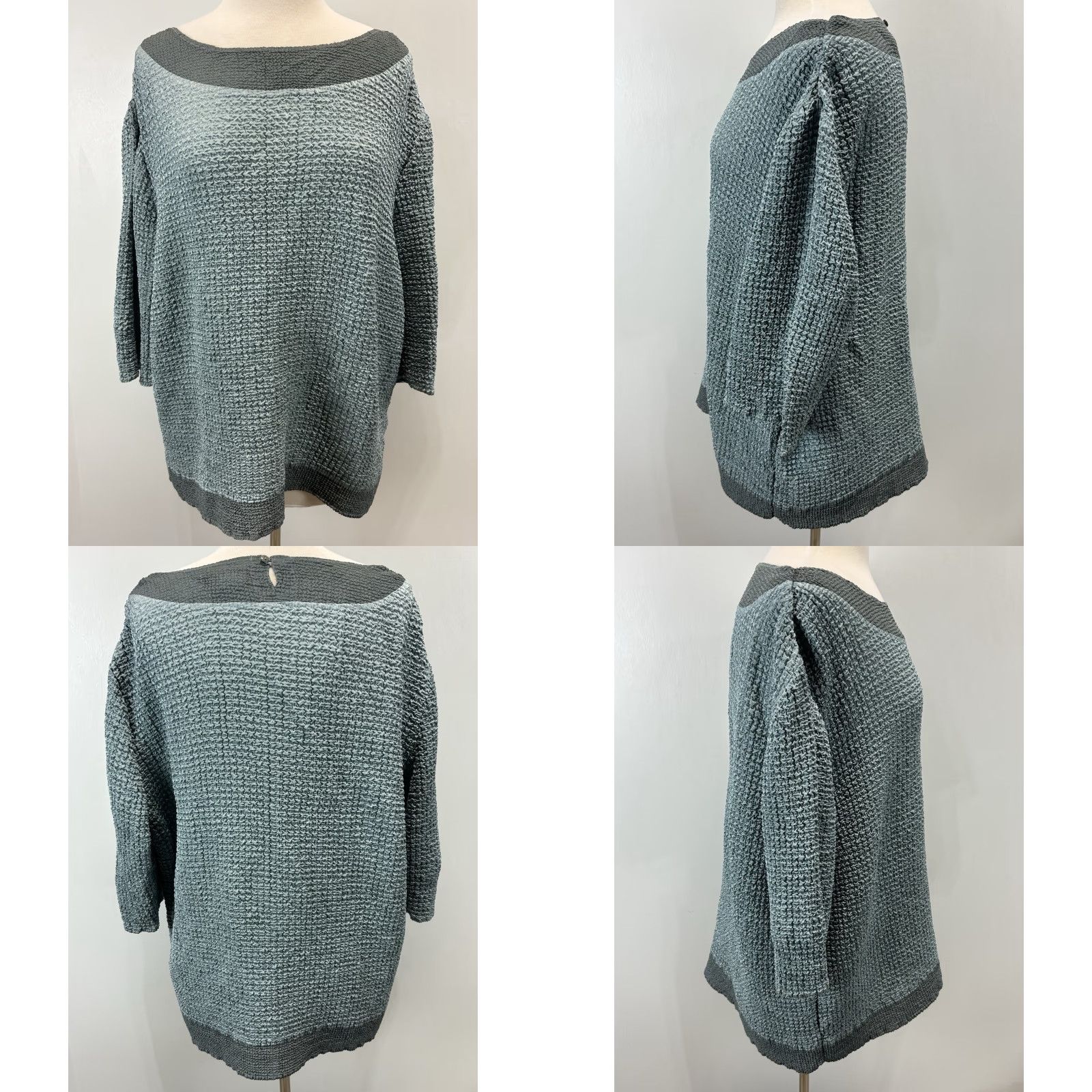 Vintage Bala Bala 2 Pc Twin Set Shirt Sz X-Large Women’s Green Grey Crinkled Texture Y2K Size XL / US 12-14 / IT 48-50 - 8 Thumbnail