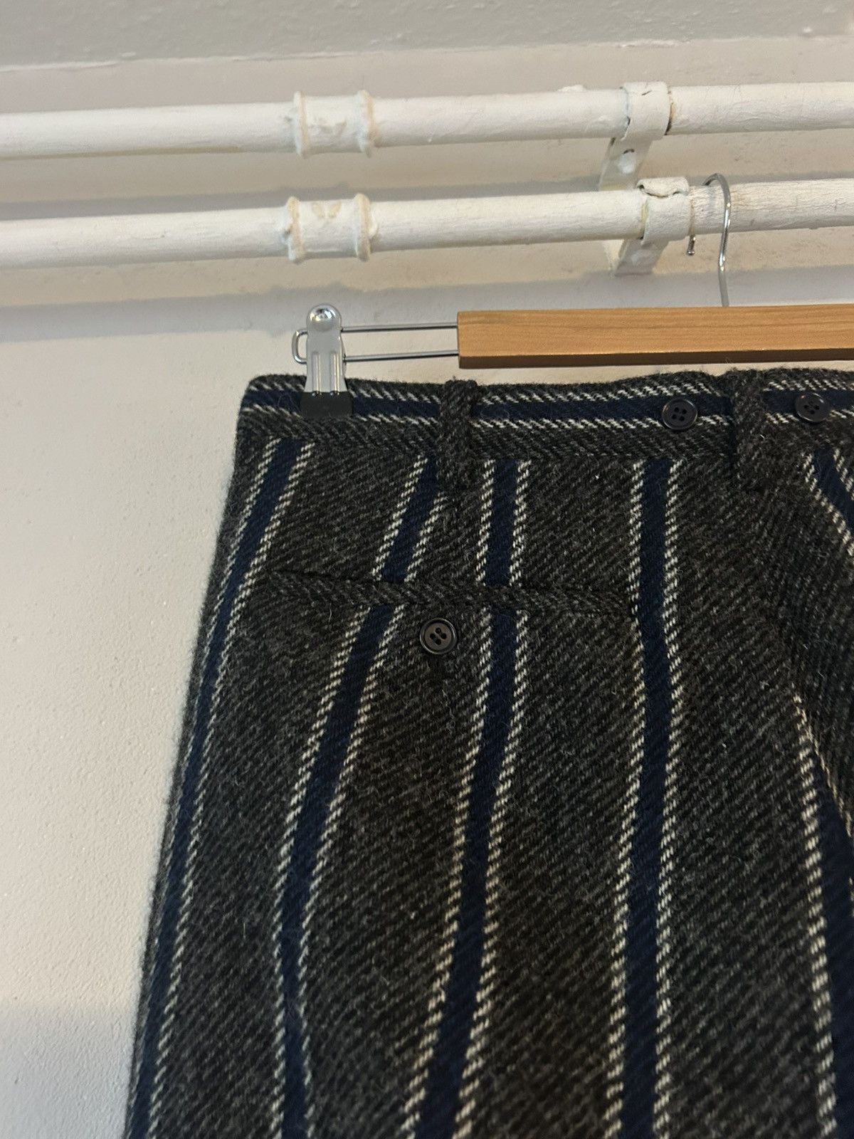 Undercover Undercover Striped Wool Trousers in Grey/Blue - Size L Size US 33 - 7 Thumbnail