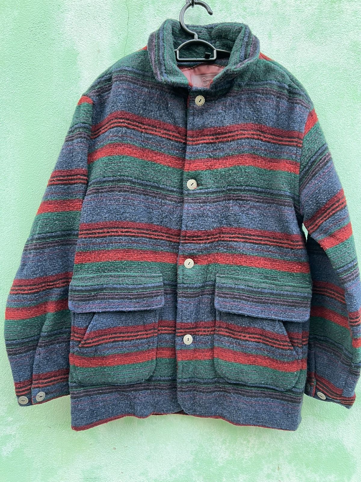 Woolrich Woolen Mills Vtg Woolrich Made in USA Multi Stripe Wool Blanket Jacket Size US L / EU 52-54 / 3 - 6 Thumbnail