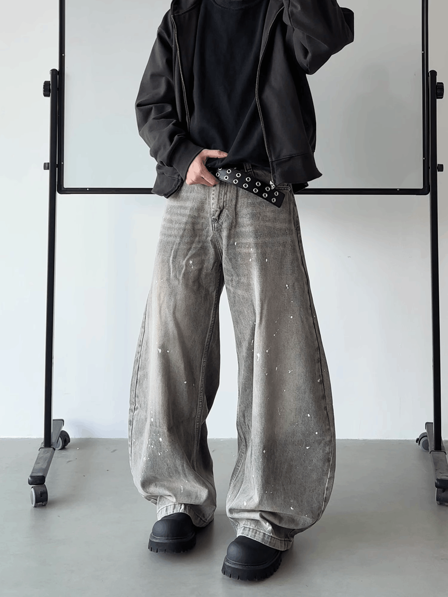 Paint Splatter Wide Leg Jeans