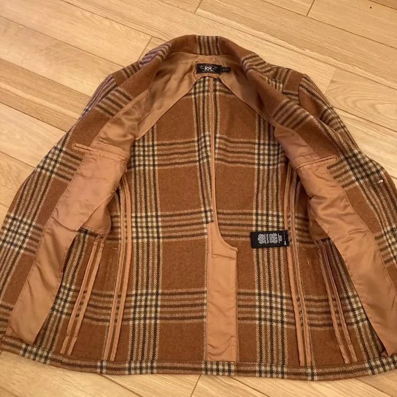 RRL Ralph Lauren RRL Ralph Lauren Orange checkered western sports suit jack Size 42S - 3 Thumbnail