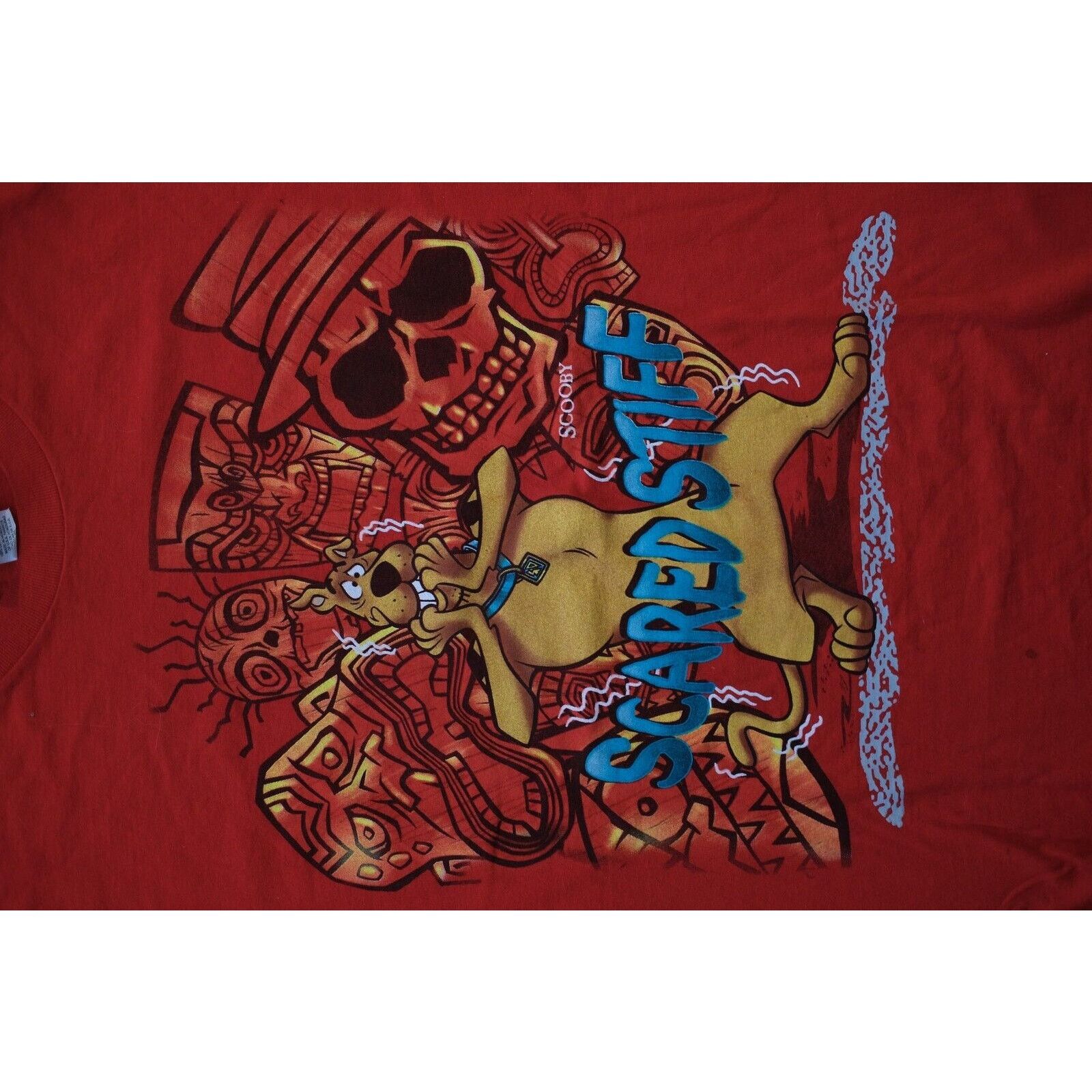 Warner Bros Vintage 90s Scooby Doo Scared Stiff Funny Cartoon Shirt Red Size US XL / EU 56 / 4 - 3 Thumbnail