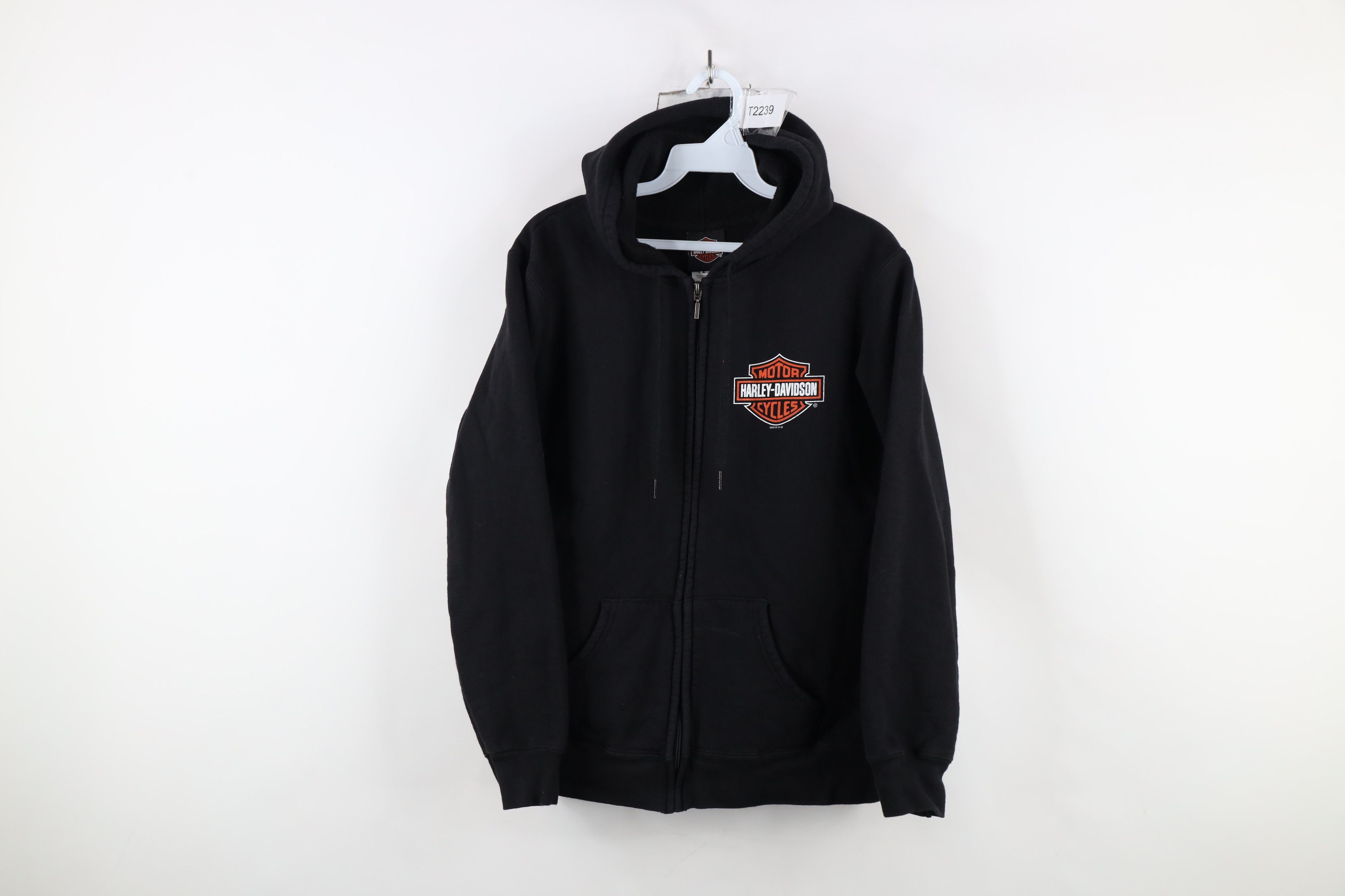 Harley Davidson × Vintage Vintage Y2K Harley Davidson Spell Out Full Zip Hoodie Black Size M / US 6-8 / IT 42-44 - 1 Thumbnail